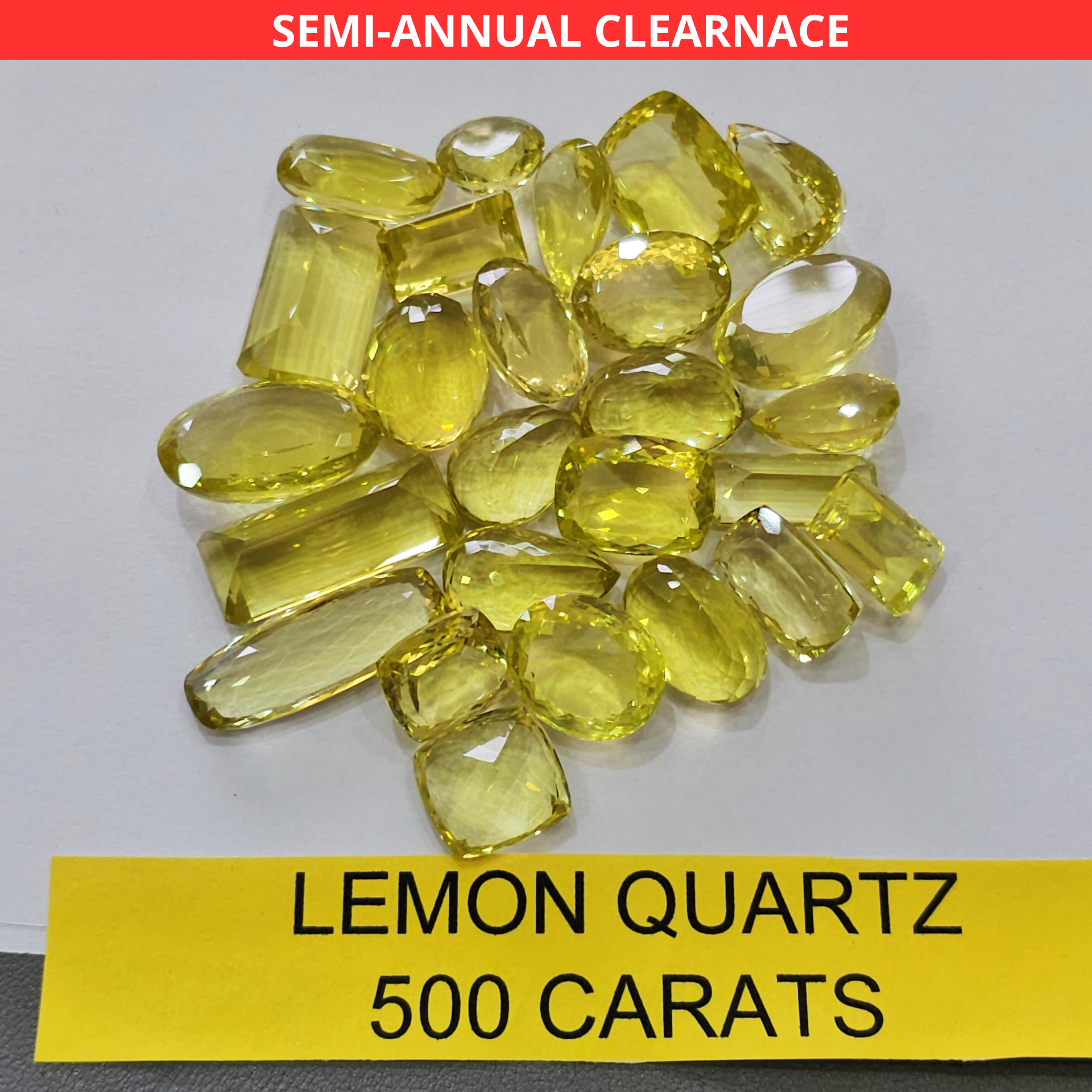 500 Carats Lemon Gold Quartz | Flawless | 25-30 Pcs | 15-35MM