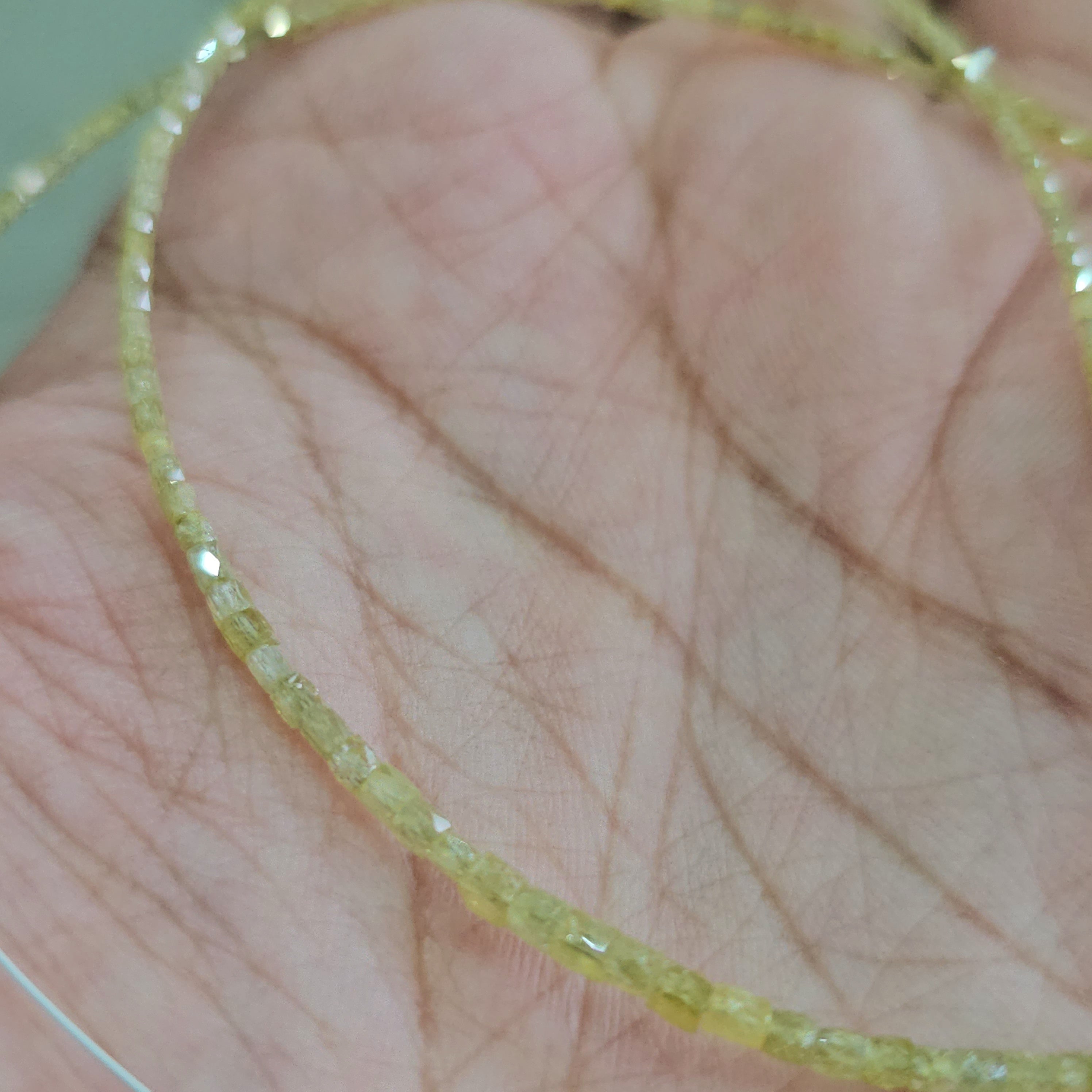 Yellow Diamond Faceted Cylinder beads - 14" Inches - The LabradoriteKing