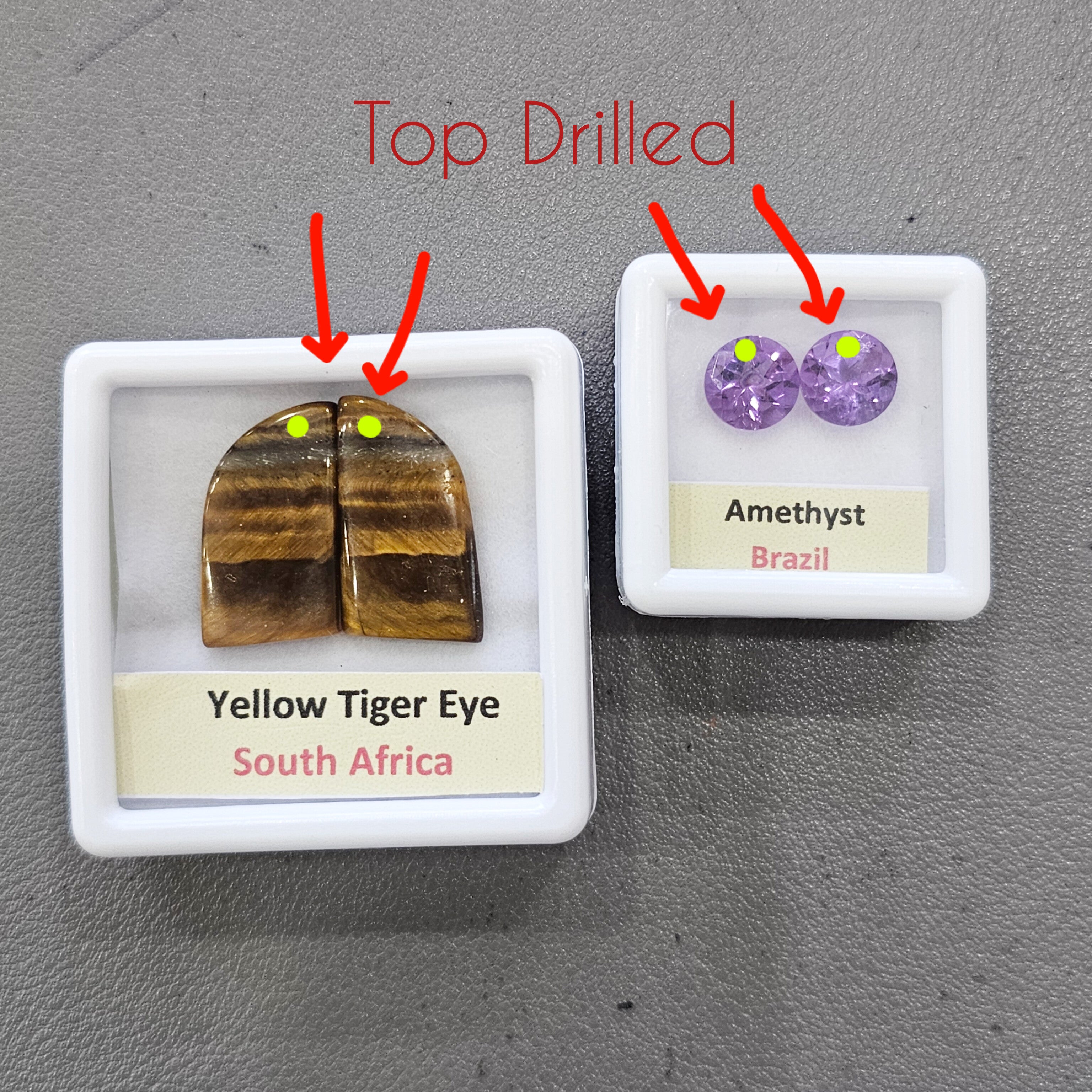 35 Box of Pair Gemstone | Labeled Boxes | Natural Earth-Mined Gemstones - The LabradoriteKing