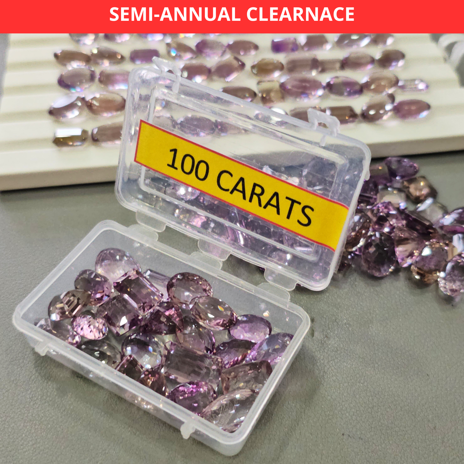100 Cts Natural Ametrine Faceted Stones | 10–18mm | Approx. 12 Pcs | Bi colours