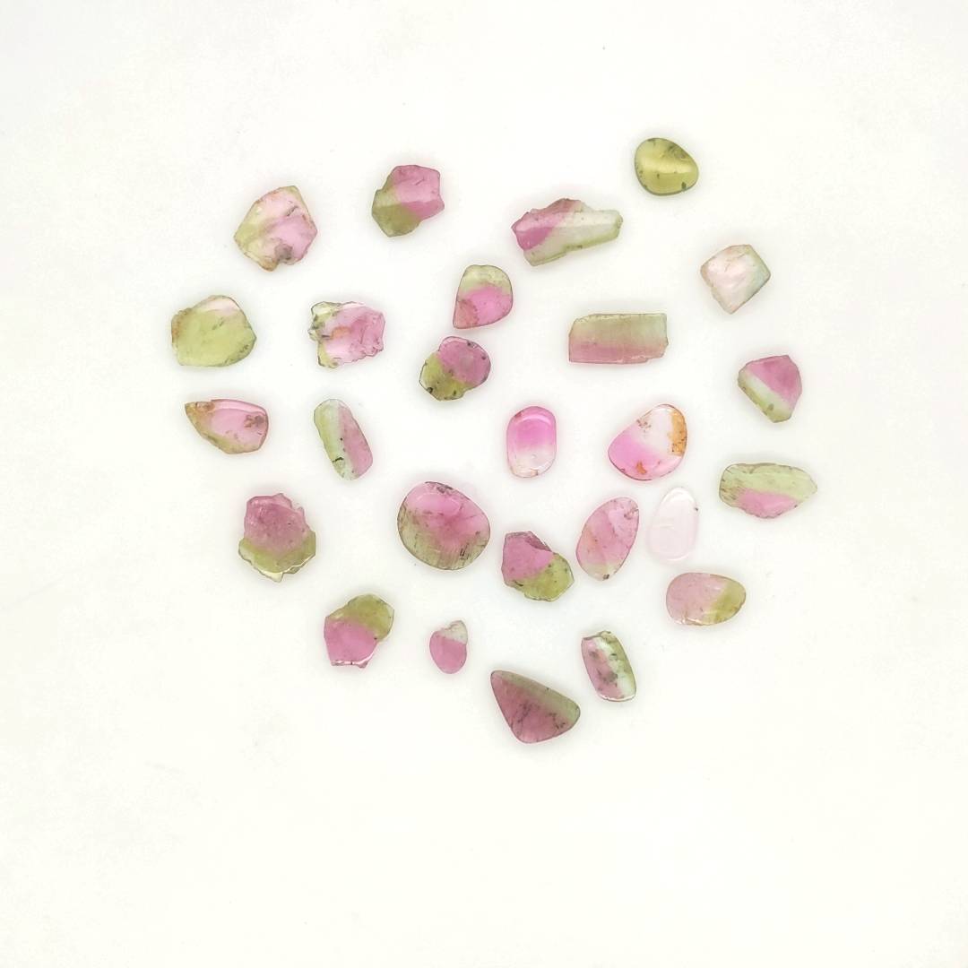 26 Pics Of Natural Watermelon Tourmaline Slice | Size:5-11mm | With Certificate - The LabradoriteKing
