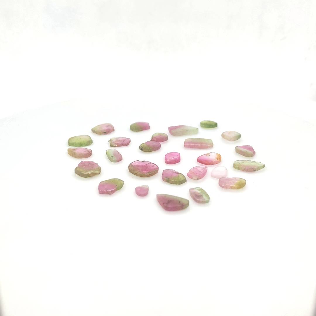 26 Pics Of Natural Watermelon Tourmaline Slice | Size:5-11mm | With Certificate - The LabradoriteKing