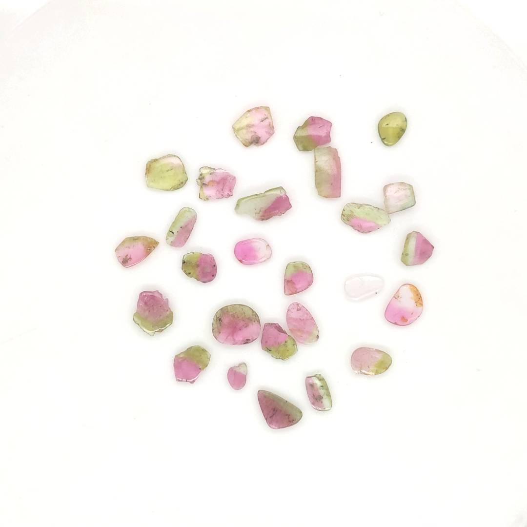 26 Pics Of Natural Watermelon Tourmaline Slice | Size:5-11mm | With Certificate - The LabradoriteKing