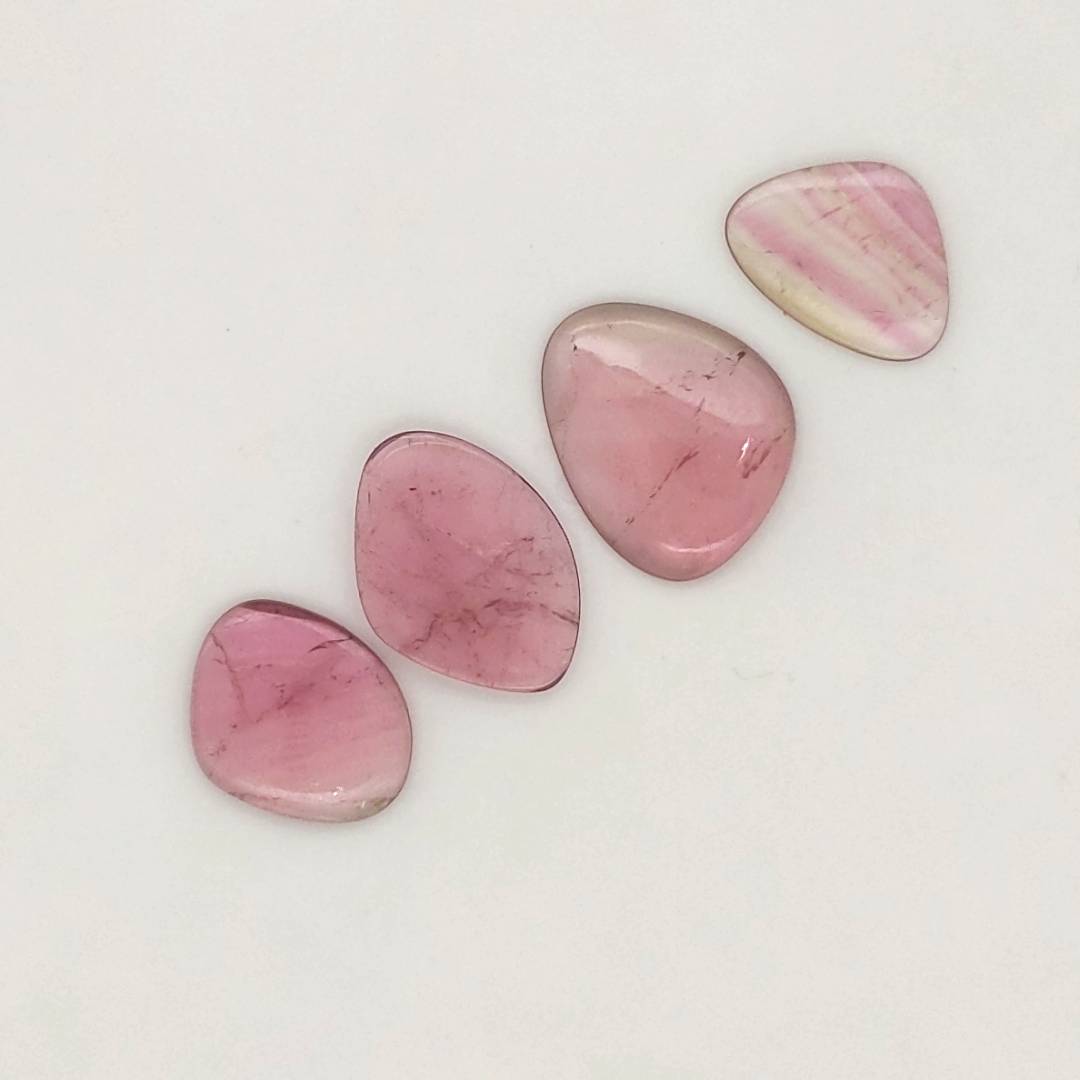 4 Pics Of Natural Watermelon Tourmaline Slice | Size:32-34mm | With Certificate - The LabradoriteKing