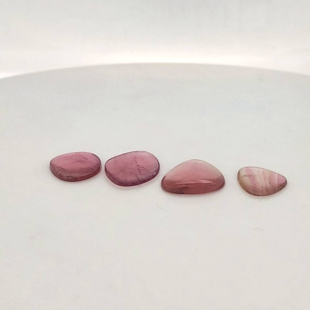 4 Pics Of Natural Watermelon Tourmaline Slice | Size:32-34mm | With Certificate - The LabradoriteKing