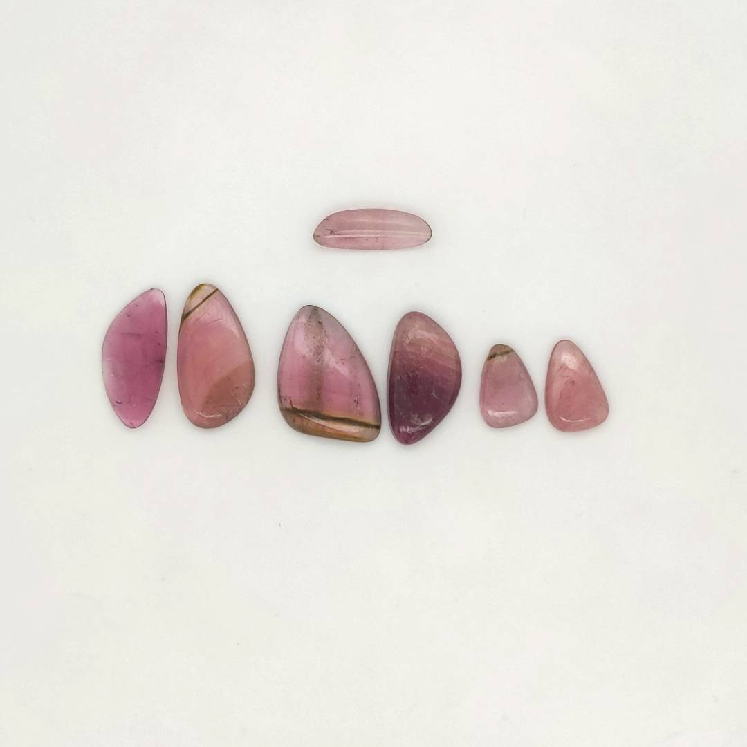 7 Pics Of Natural Watermelon Tourmaline Slice | Size:10-18mm | With Certificate - The LabradoriteKing