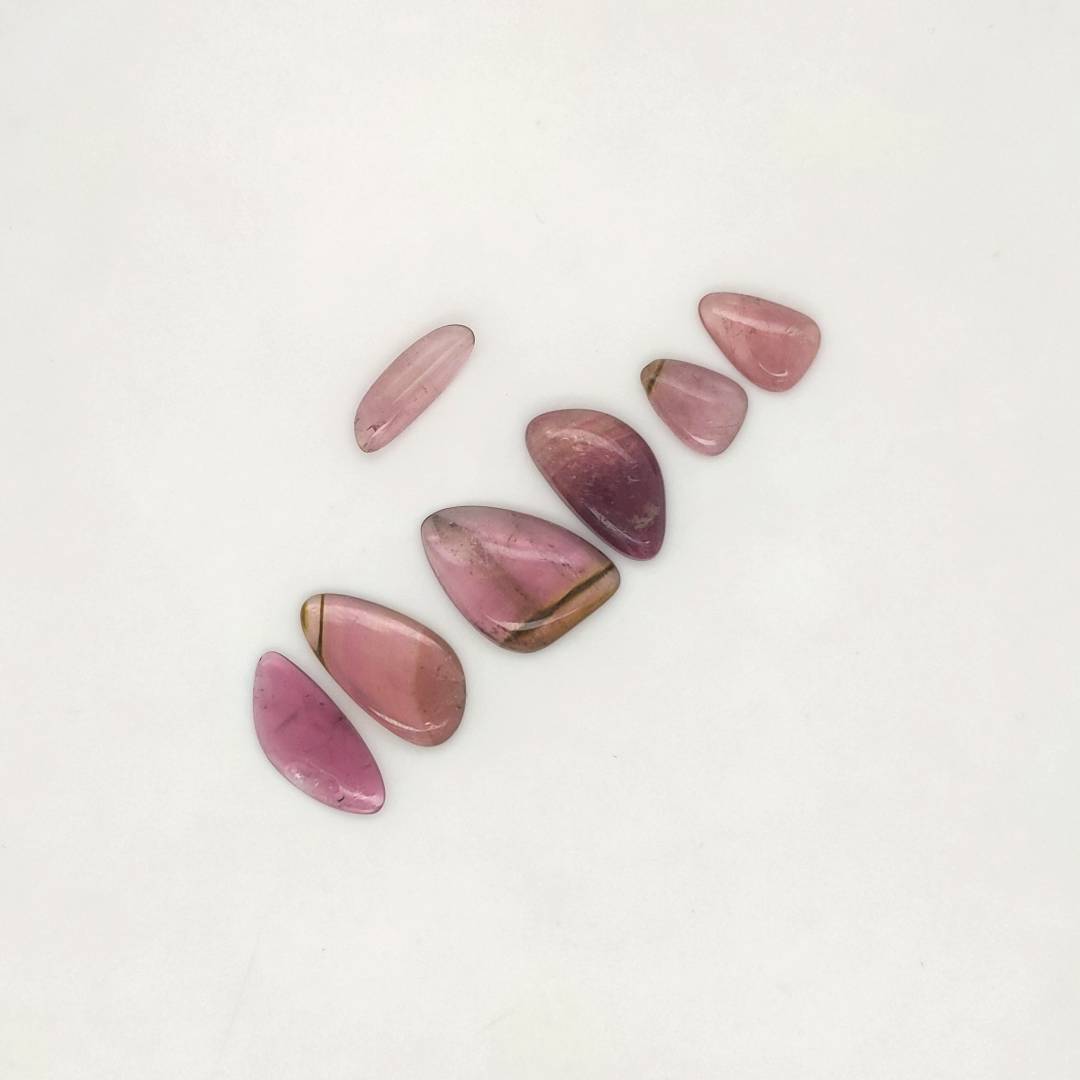 7 Pics Of Natural Watermelon Tourmaline Slice | Size:10-18mm | With Certificate - The LabradoriteKing