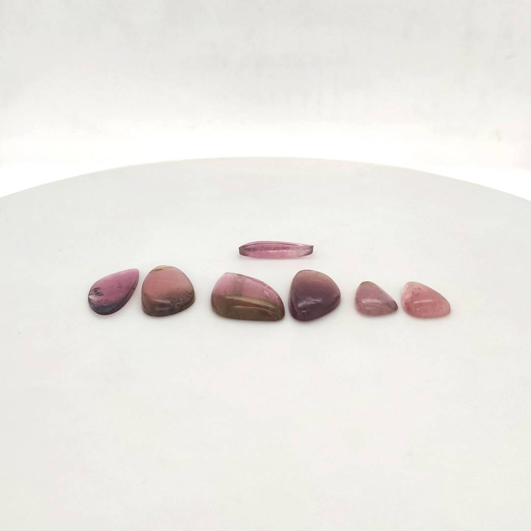 7 Pics Of Natural Watermelon Tourmaline Slice | Size:10-18mm | With Certificate - The LabradoriteKing