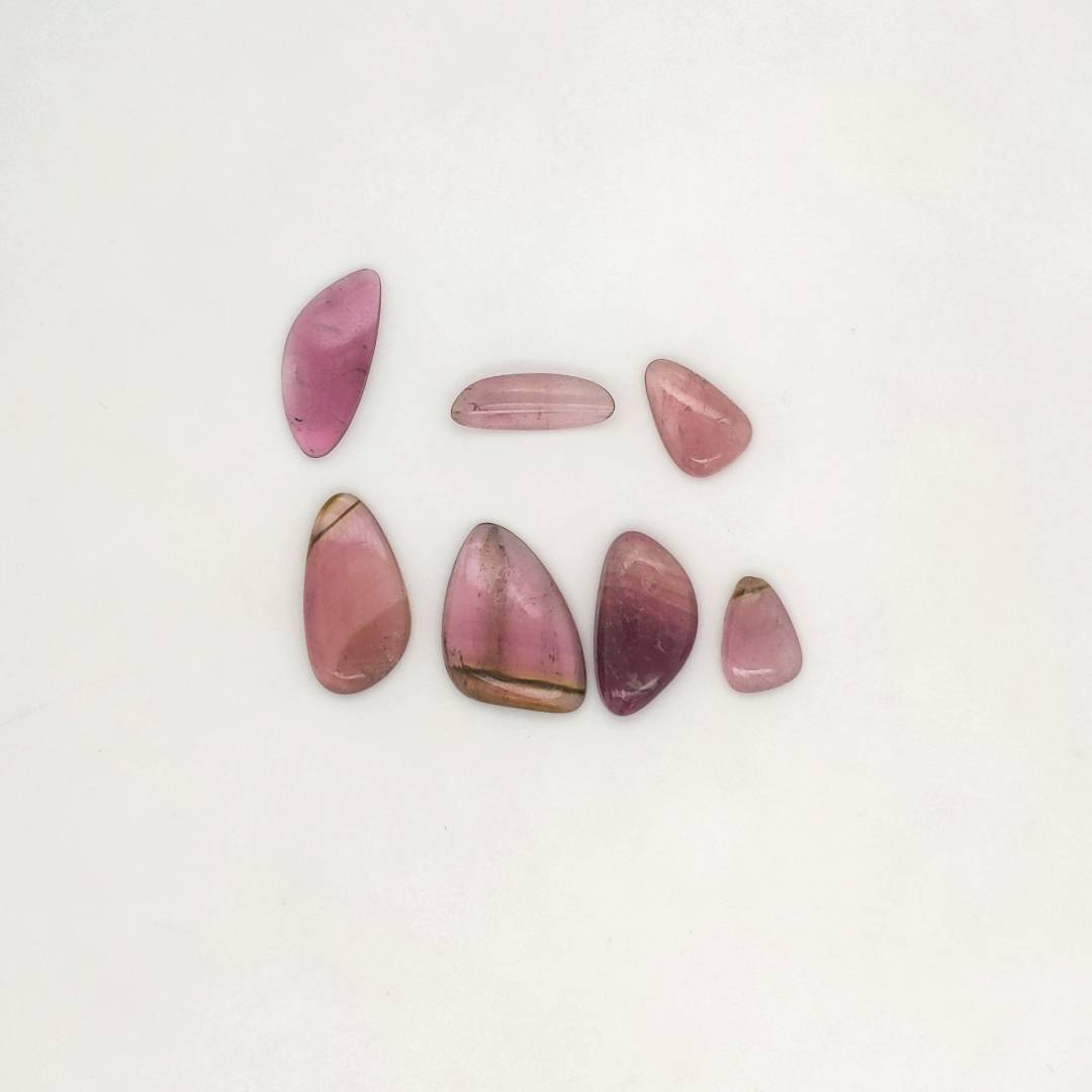 7 Pics Of Natural Watermelon Tourmaline Slice | Size:10-18mm | With Certificate - The LabradoriteKing