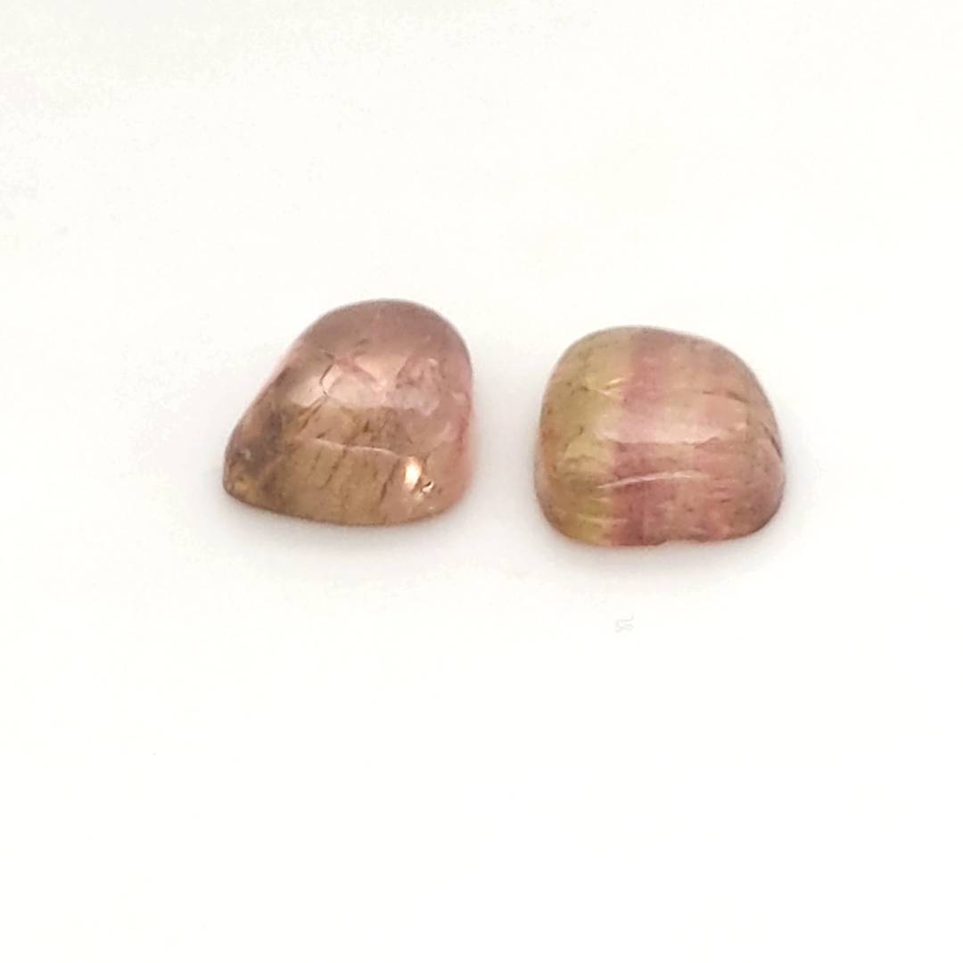 2 Pics Of Natural Watermelon Tourmaline Slice | Size:10x9mm | With Certificate - The LabradoriteKing