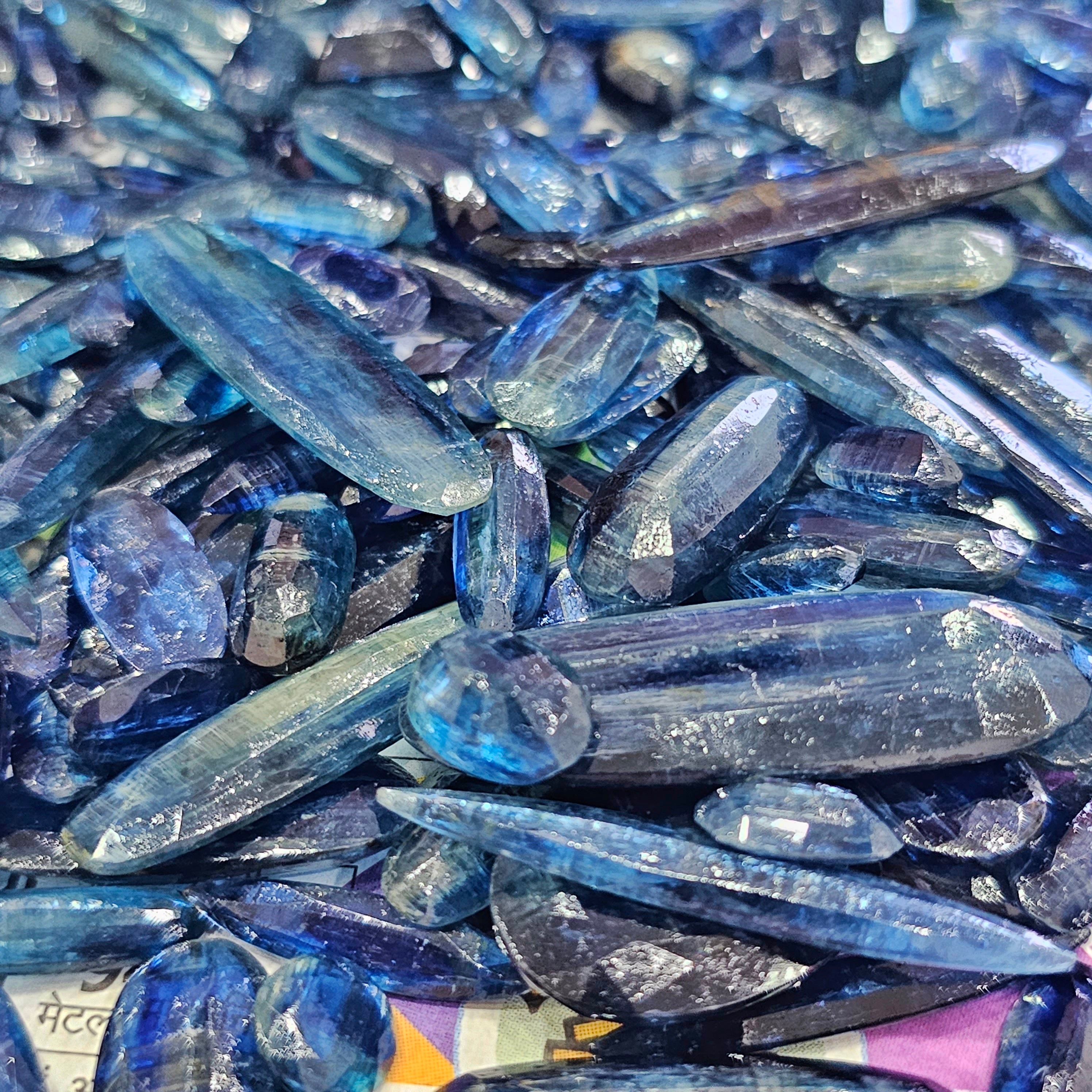 Rare: 5 Pcs Natural Kyanite Jumbo faceted | 25mm to 50mm - The LabradoriteKing