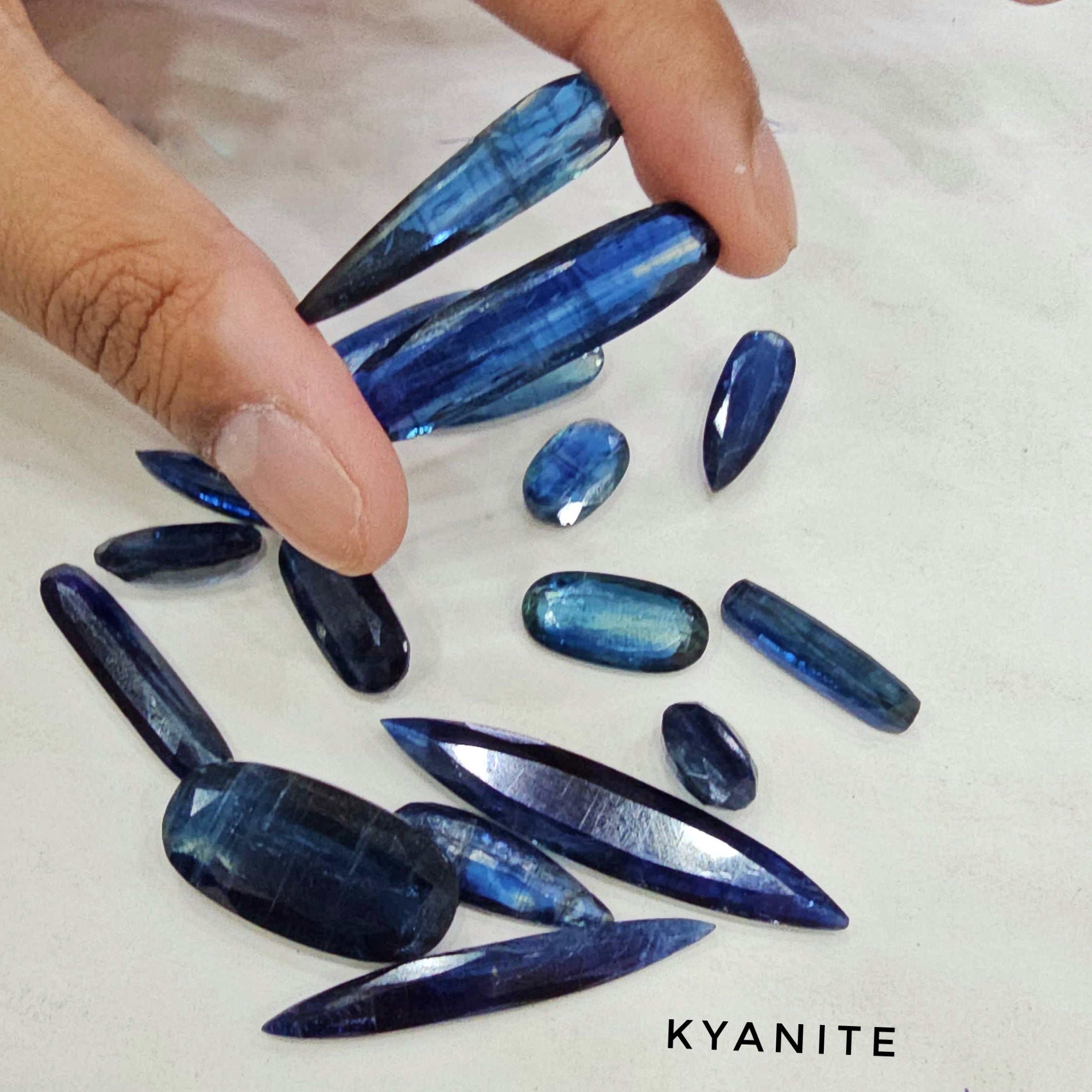 Rare: 5 Pcs Natural Kyanite Jumbo faceted | 25mm to 50mm - The LabradoriteKing