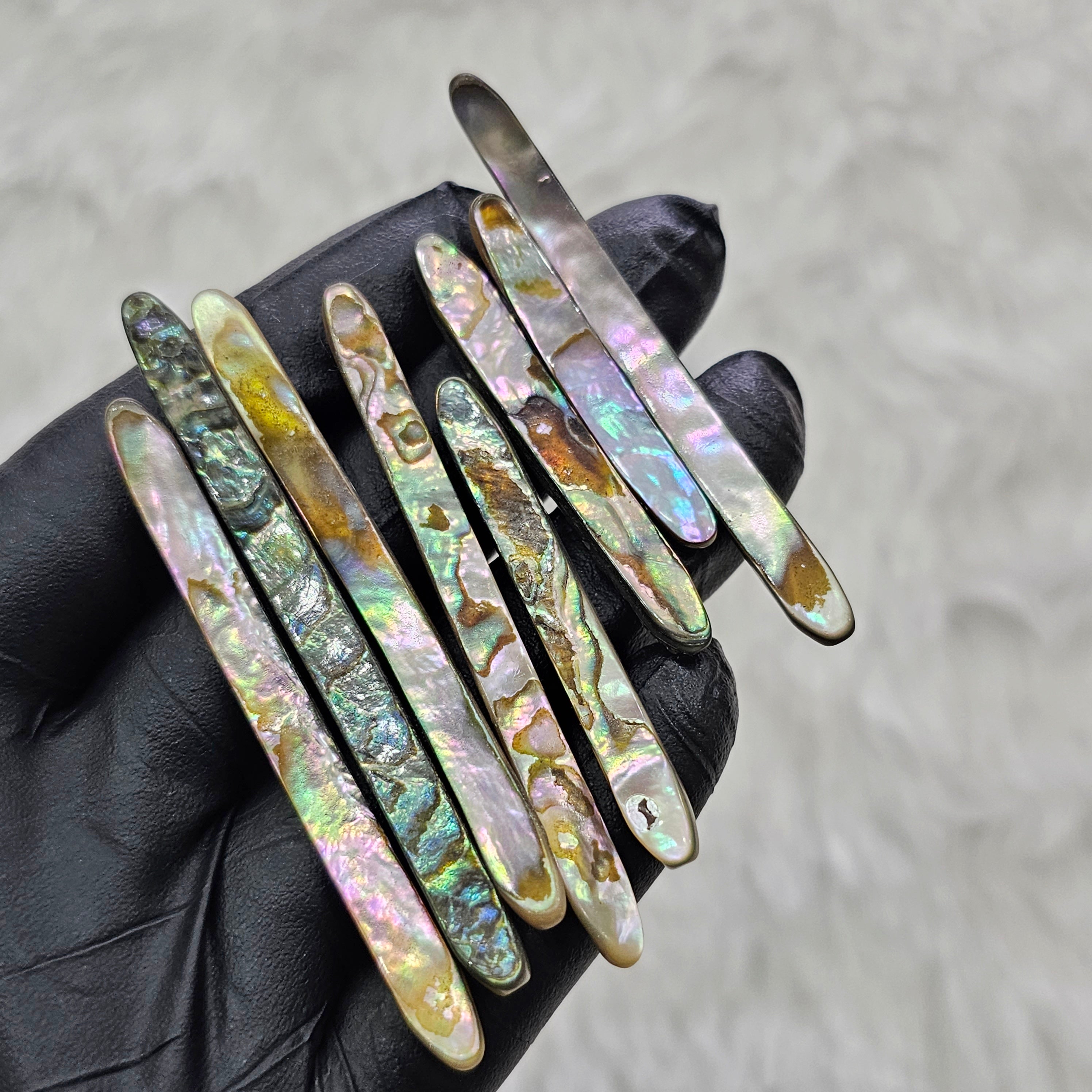 15 Pcs Abalone Shell 2-4" Inches Tell sticks - The LabradoriteKing