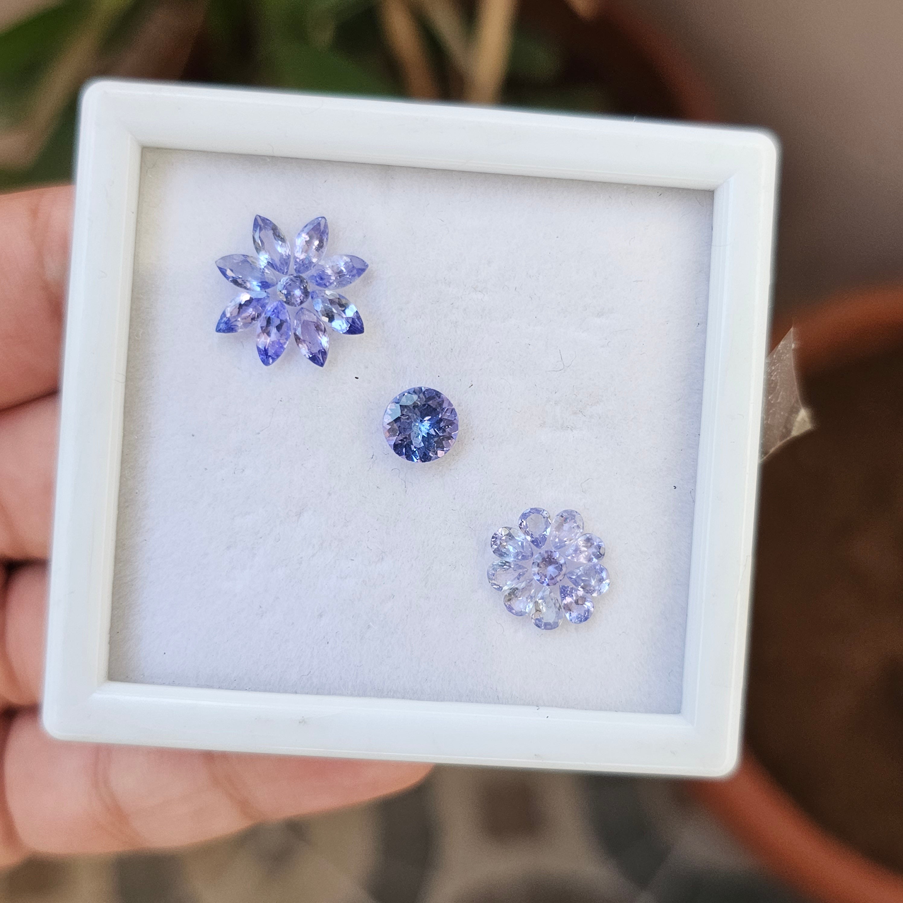 20 Pieces Natural Tanzanite Faceted Gemstone Mix Shape: 3-7mm - The LabradoriteKing