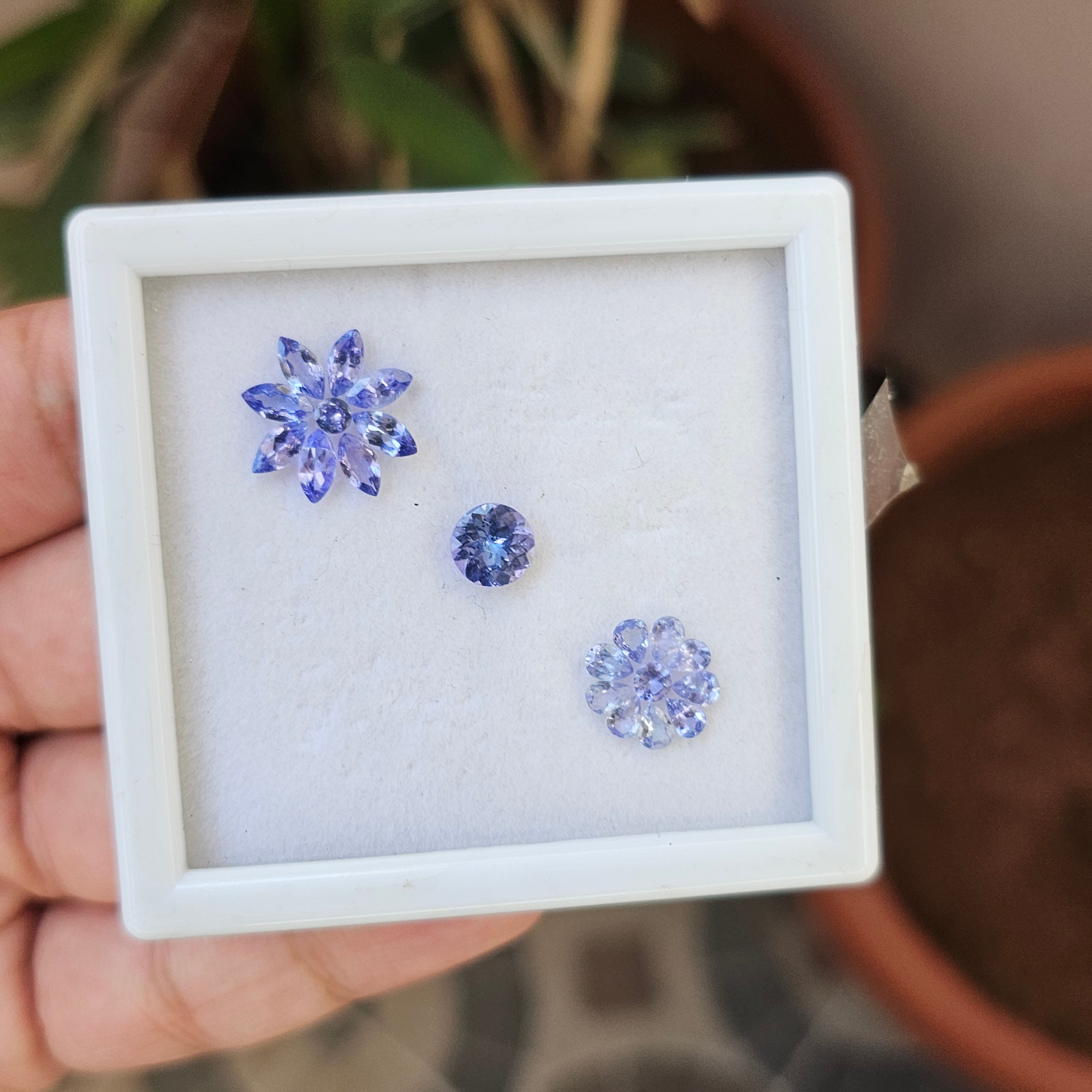 20 Pieces Natural Tanzanite Faceted Gemstone Mix Shape: 3-7mm - The LabradoriteKing