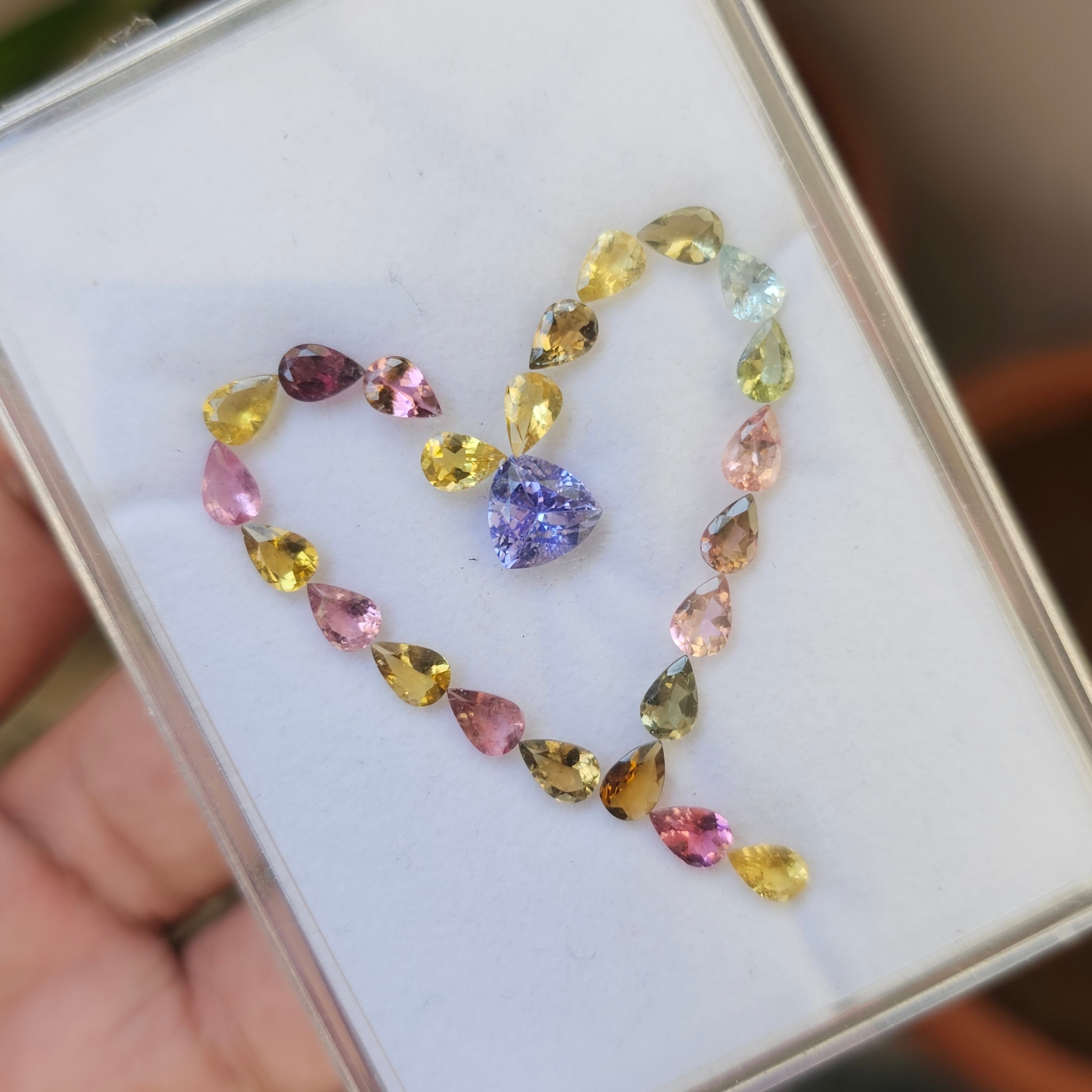 24 Pieces  Natural Multi Tourmaline And Tanzanite Faceted Gemstone Mix Shape: 4-8mm - The LabradoriteKing