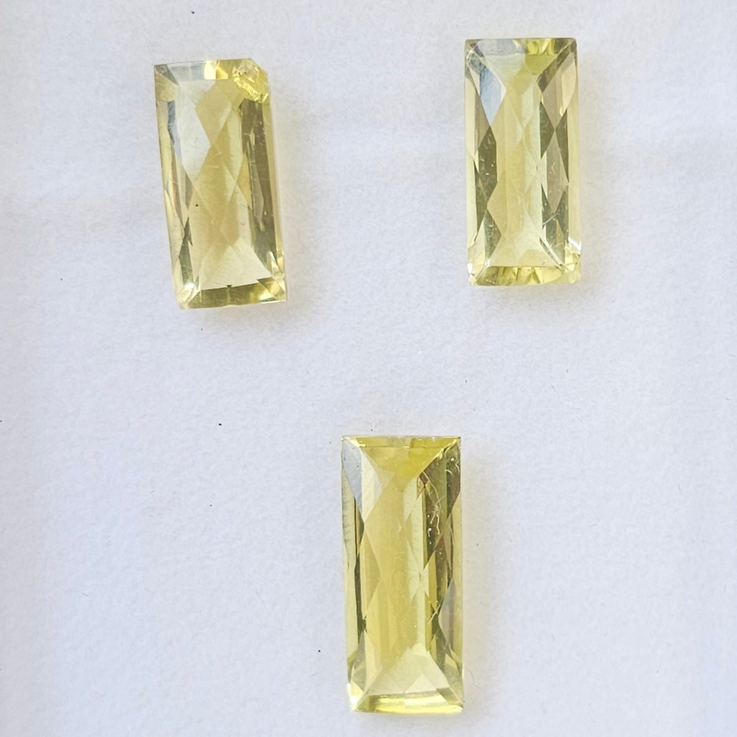 3 Pcs Natural Lemon Quatz Set Rectangle Shape:19-16mm - The LabradoriteKing