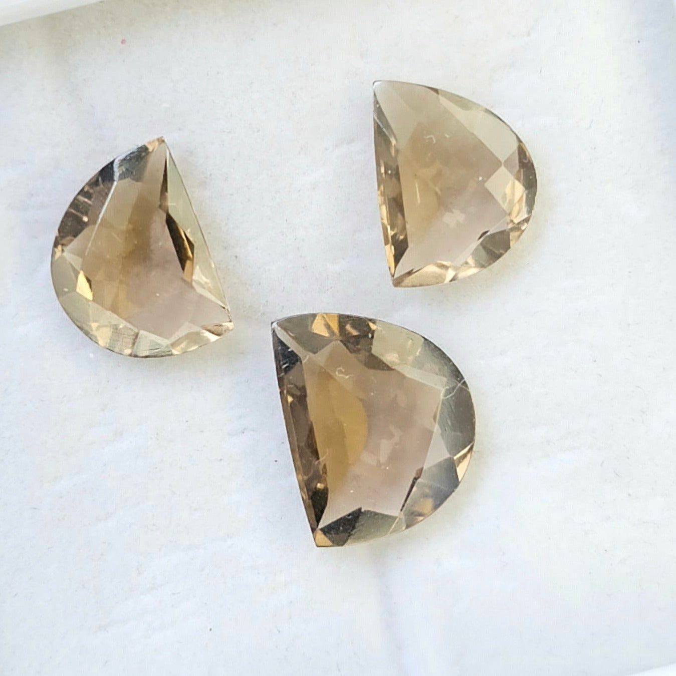 3 Pcs Natural Smoky Quartz Set Fancy Shape:14-13mm - The LabradoriteKing