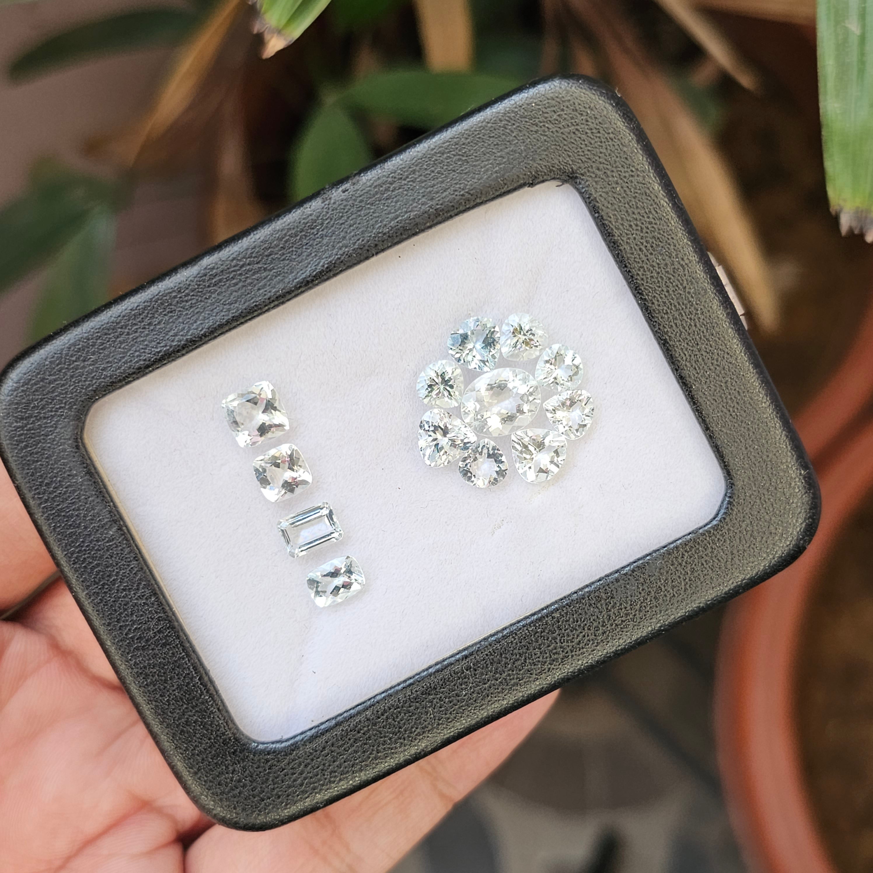 13 Pcs Natural Aquamarine Faceted Gemstone Mix Shape: | Size: 6-10mm - The LabradoriteKing