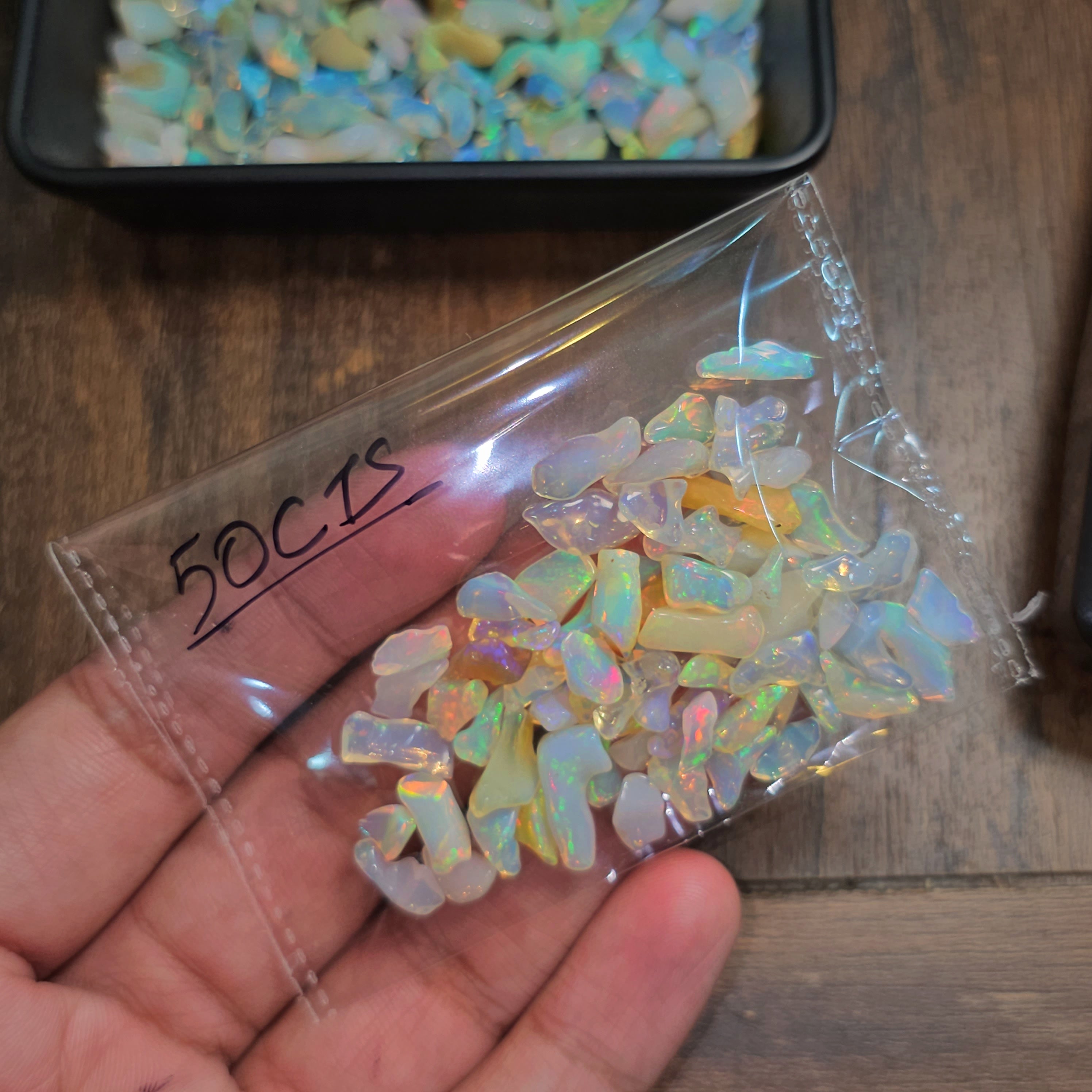 50 Carats of Opal polished tumbels | 5-10mm | 50-50 Pcs scoop - The LabradoriteKing