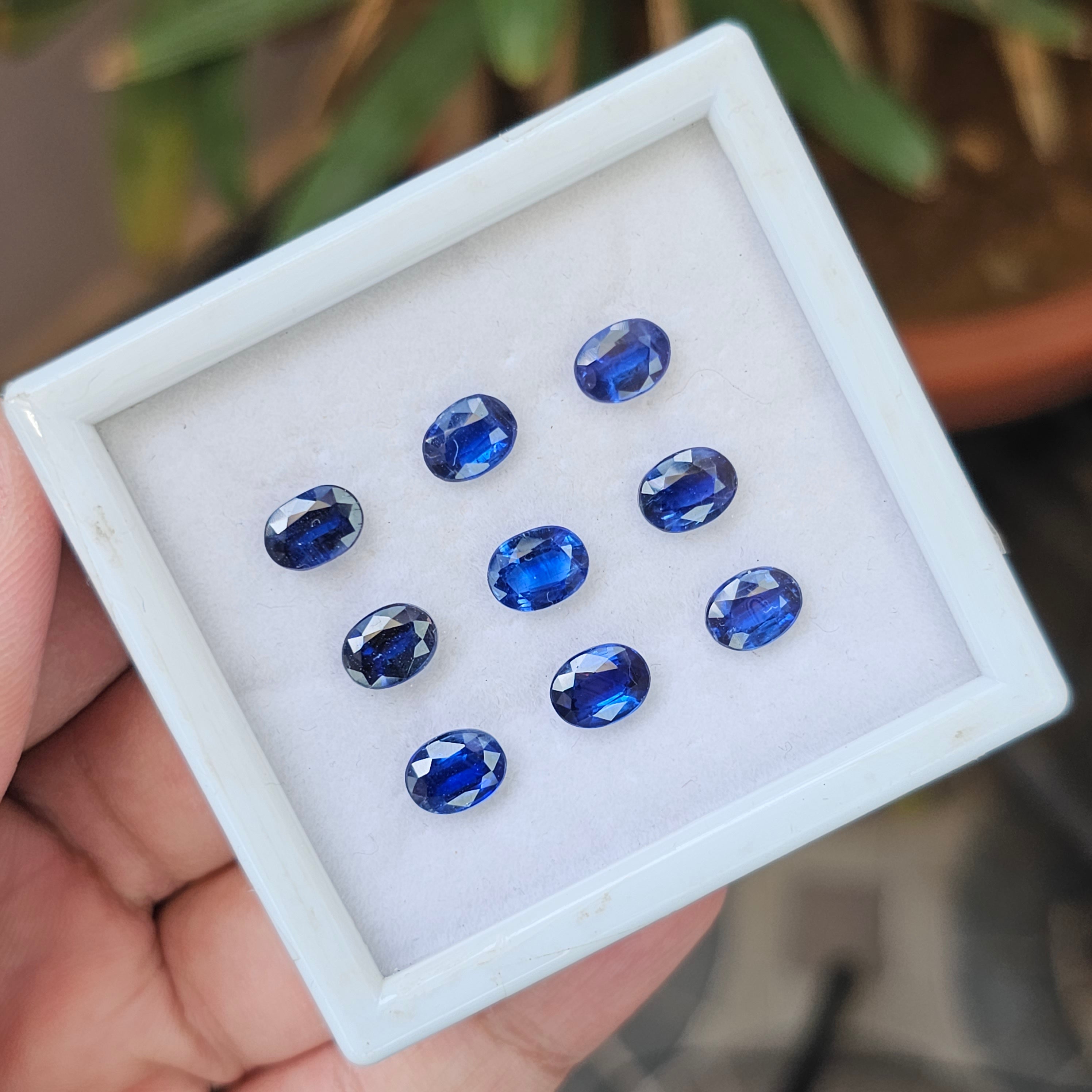 9 Pcs Natural Kyanite Gemstone Faceted Oval Shape: | Size: 6-8mm - The LabradoriteKing