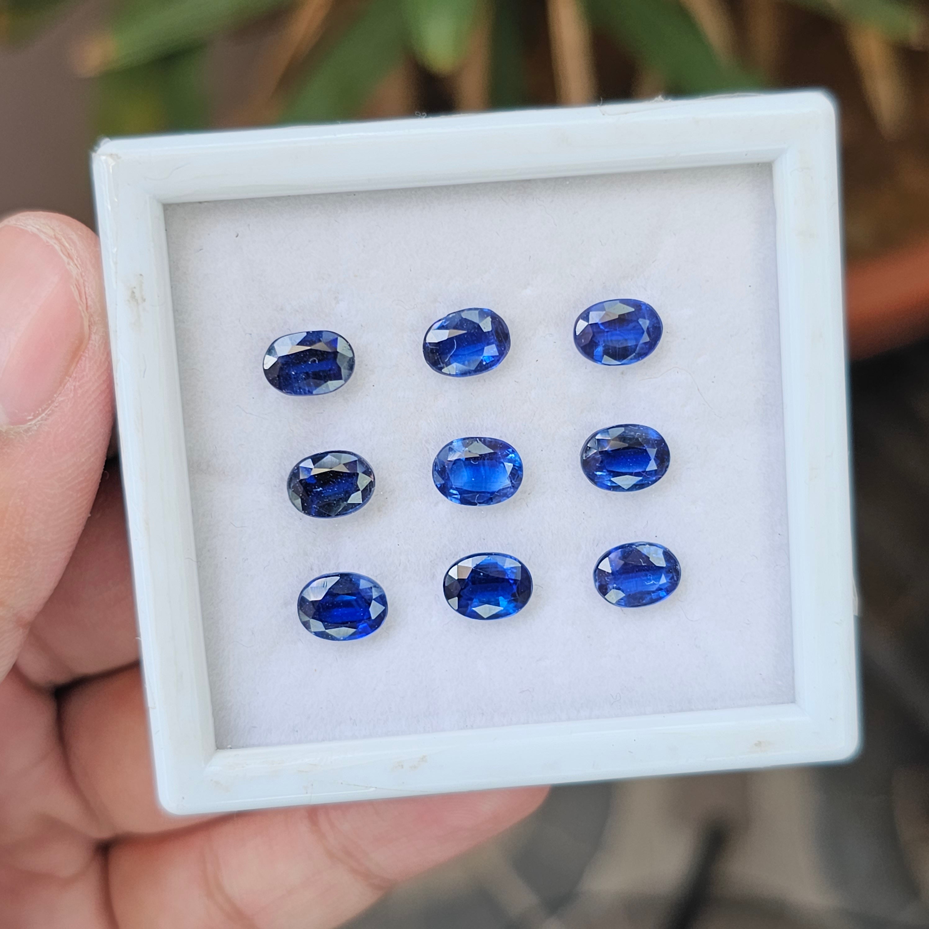 9 Pcs Natural Kyanite Gemstone Faceted Oval Shape: | Size: 6-8mm - The LabradoriteKing