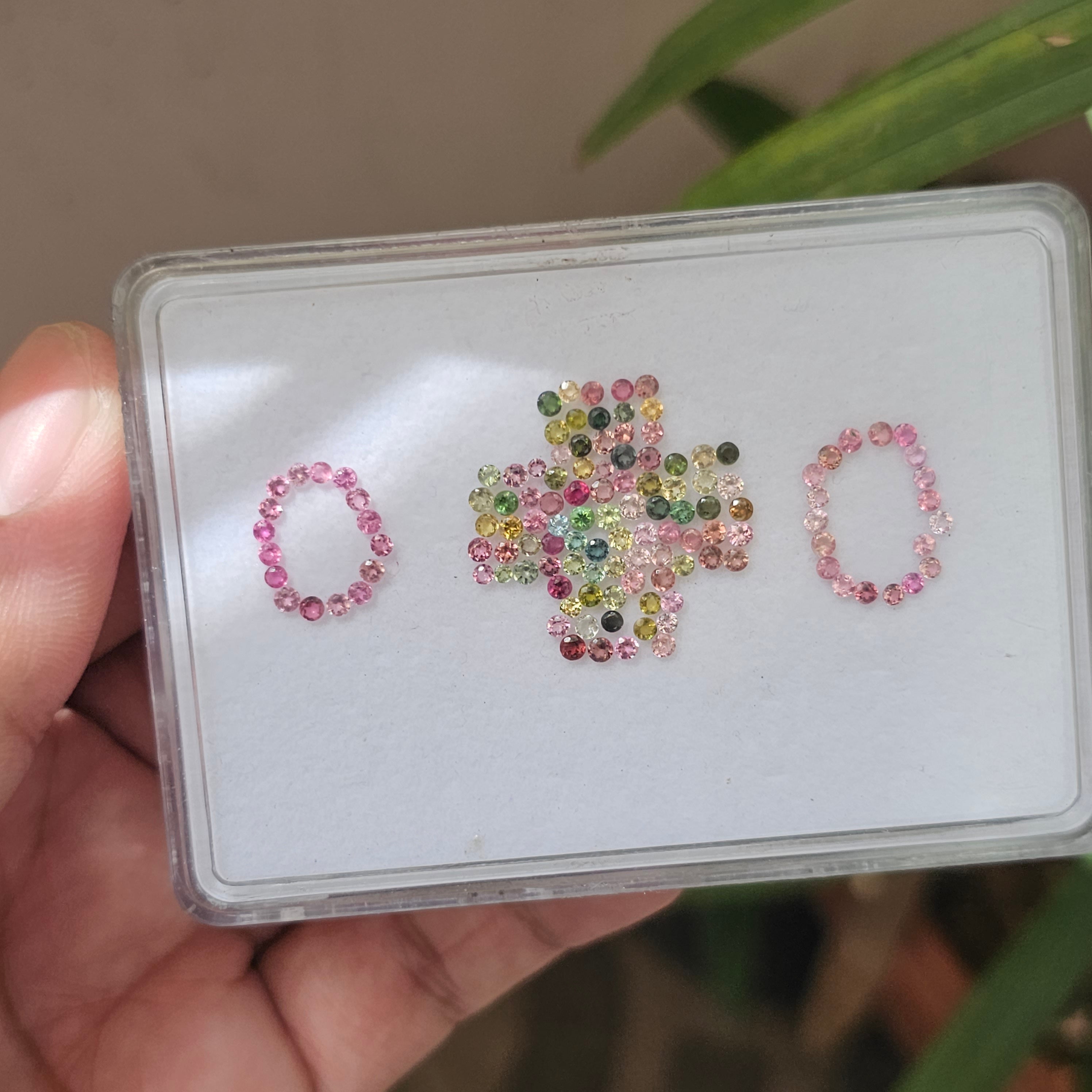 124 pcs Natural Multi Sapphire Gemstone Faceted Round Shape:| Size 2mm - The LabradoriteKing