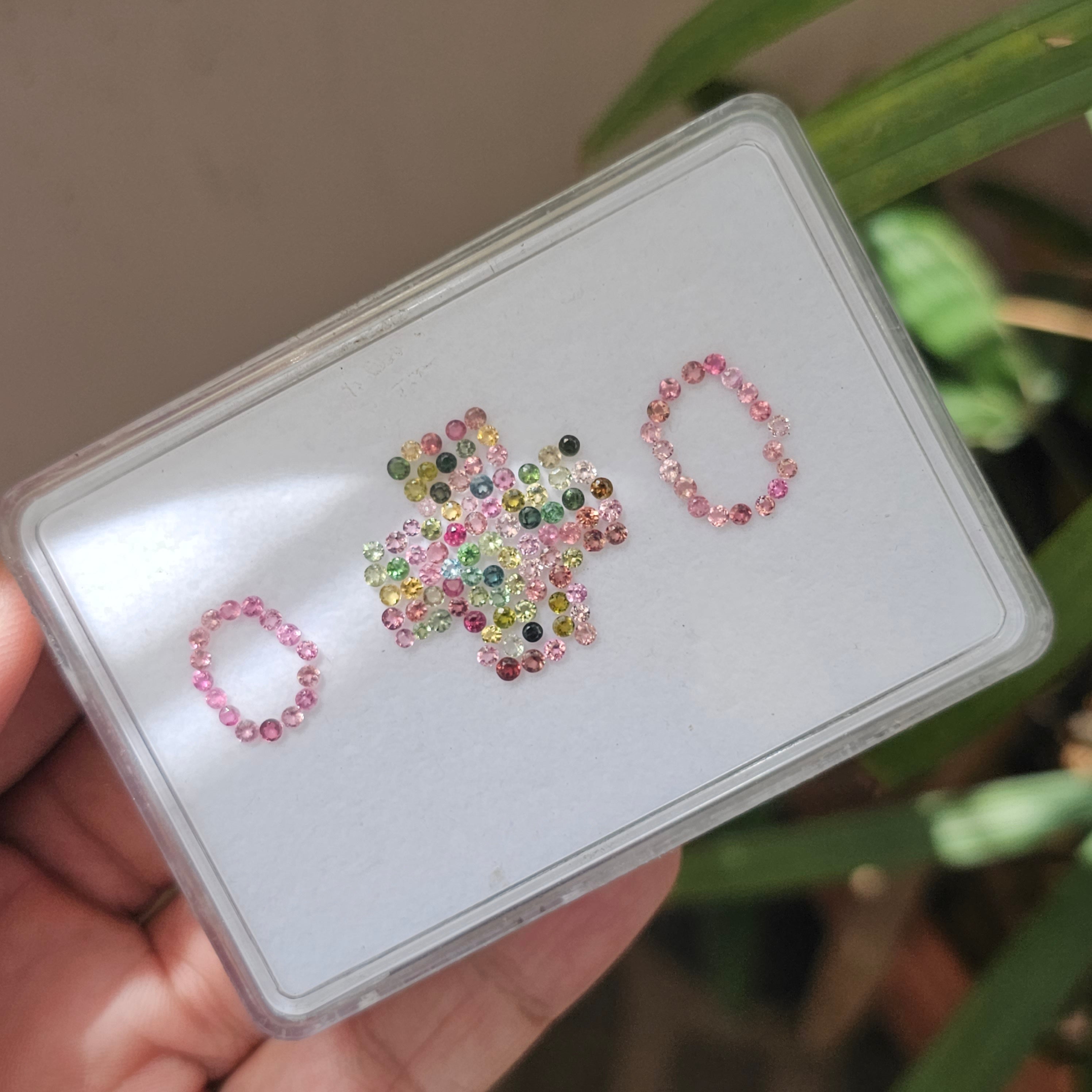 124 pcs Natural Multi Sapphire Gemstone Faceted Round Shape:| Size 2mm - The LabradoriteKing