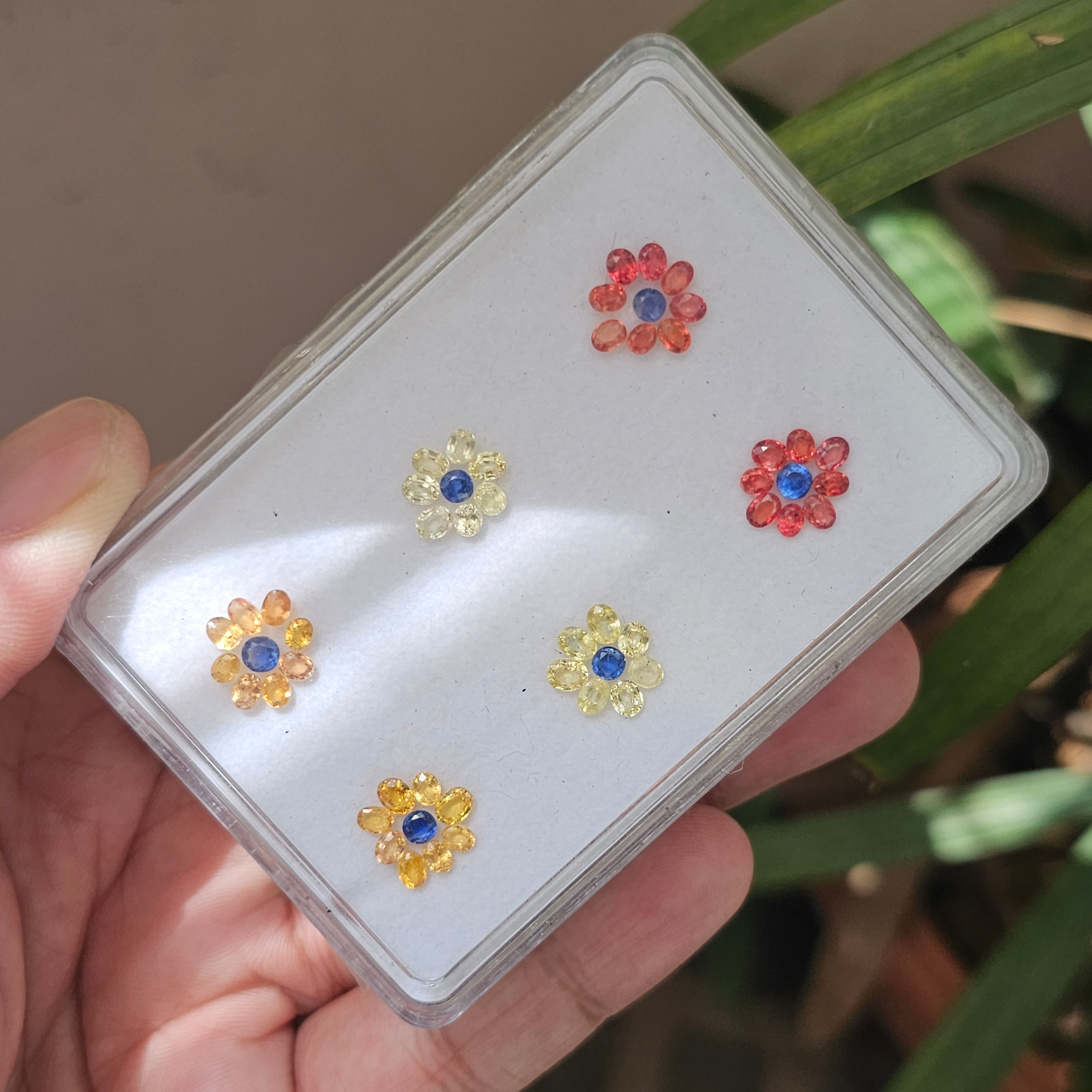 52 pcs Natural Multi Sapphire Gemstone Faceted Oval And Round Shape:| Size 3-4mm - The LabradoriteKing