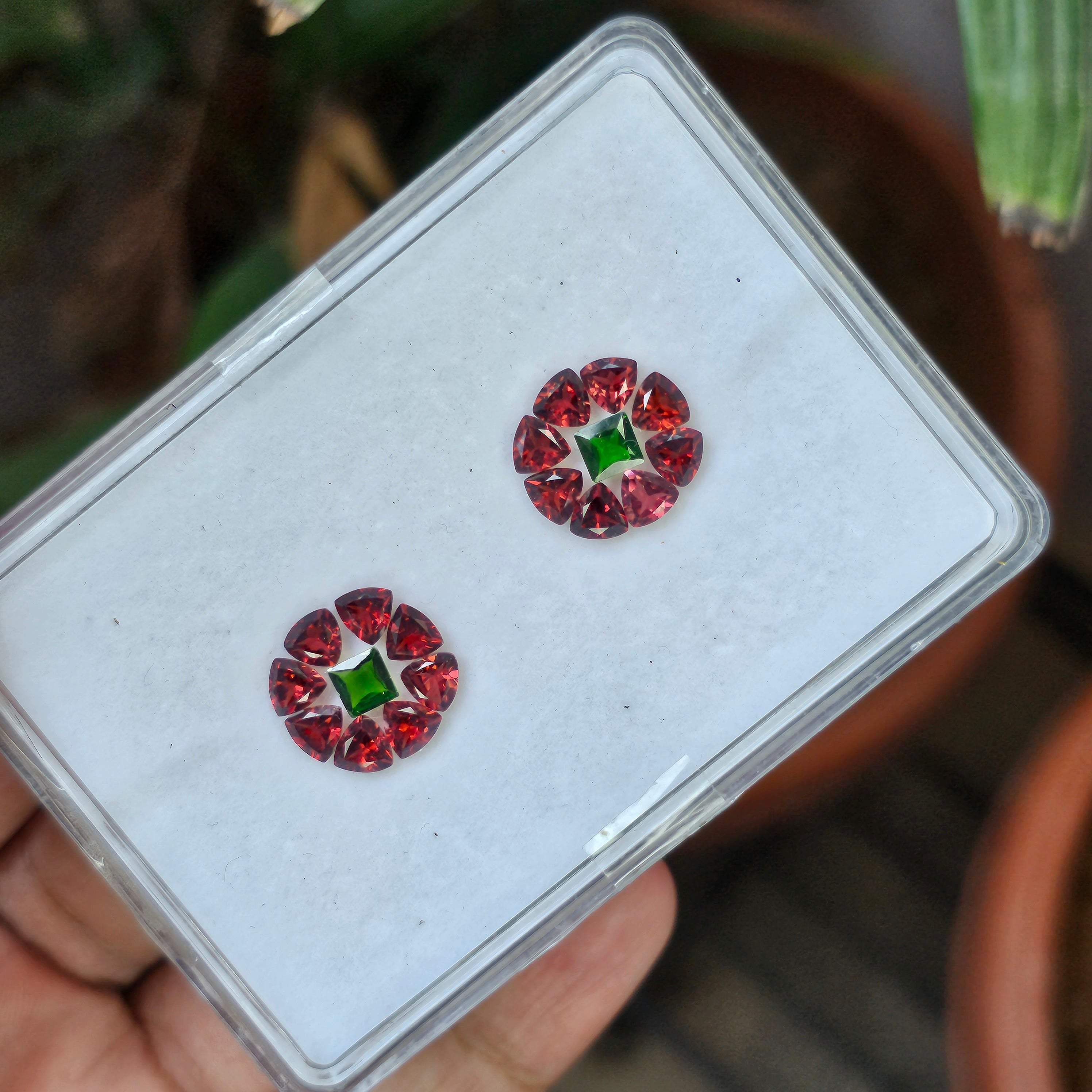 18 Pcs Natural Pink And Green Garnet Faceted Gemstone Oval And Rectangle Shape:| Size 4-7mm - The LabradoriteKing