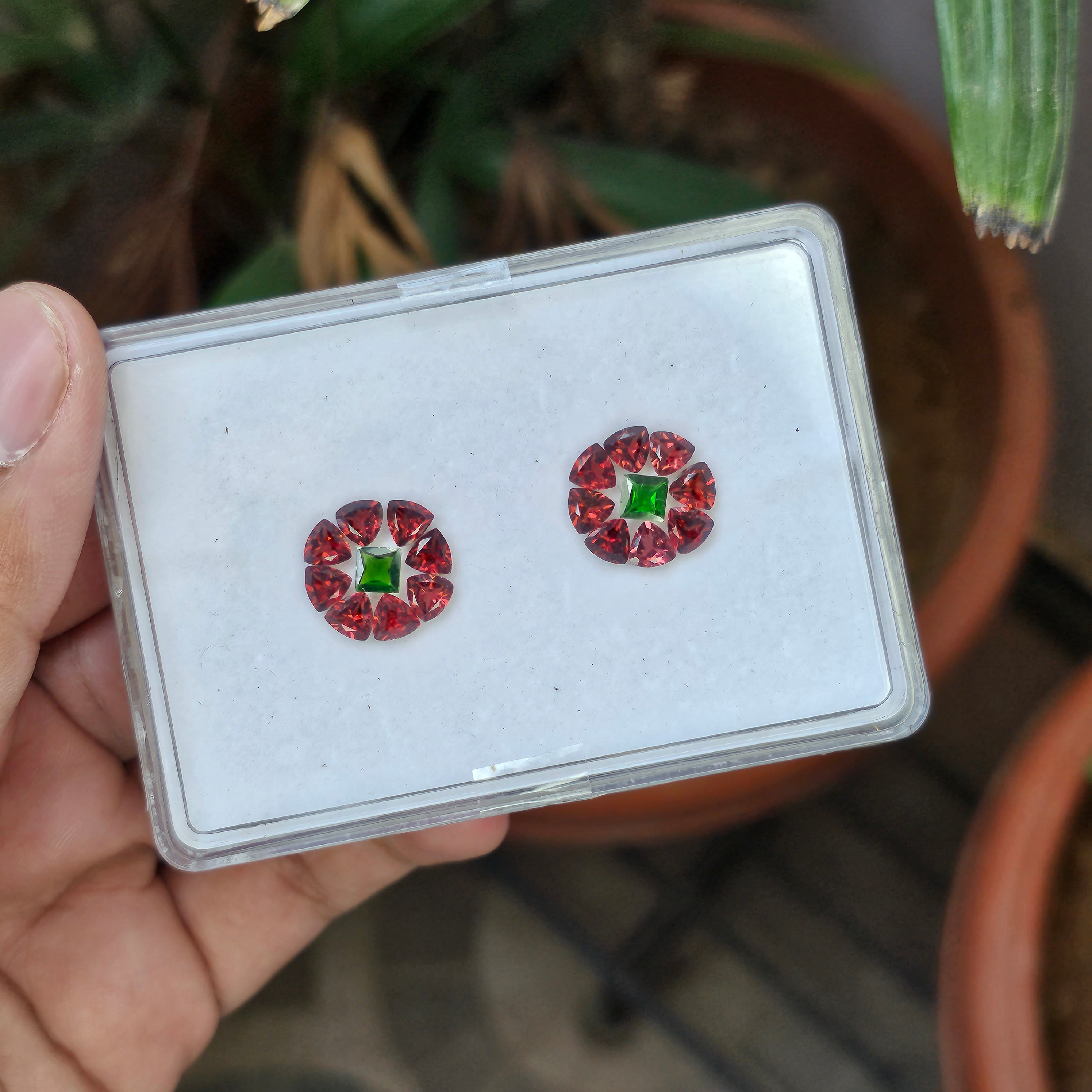 18 Pcs Natural Pink And Green Garnet Faceted Gemstone Oval And Rectangle Shape:| Size 4-7mm - The LabradoriteKing