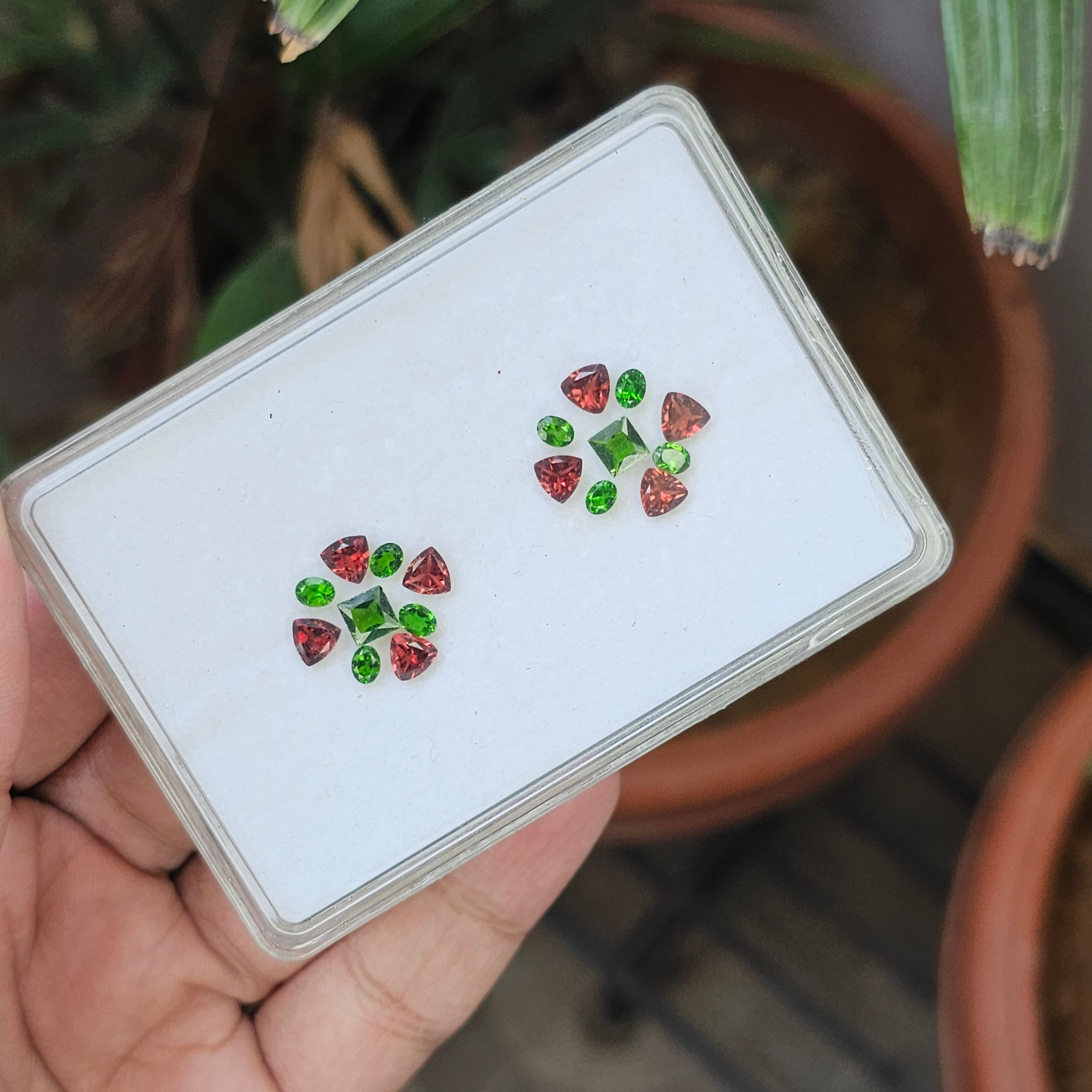 18Pcs Natural Pink And Green Garnet Faceted Gemstone Mix Shape:| Size 4-5mm - The LabradoriteKing