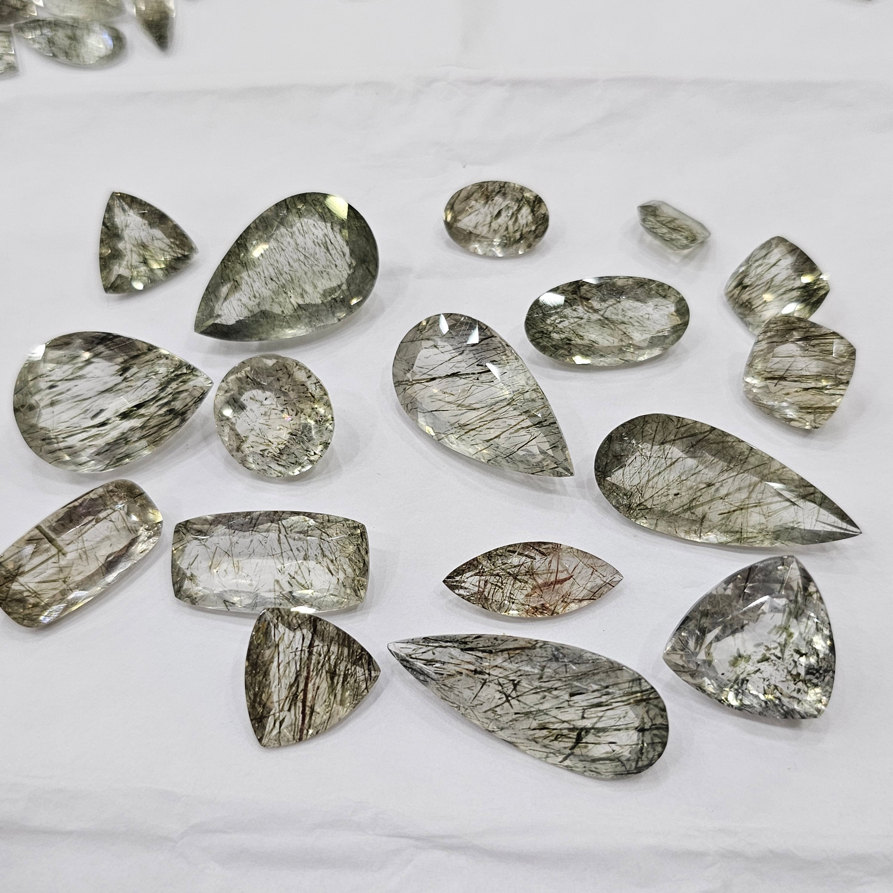 10 Pcs of Green Rutile Quartz | Rare 15-25mm sizes - The LabradoriteKing