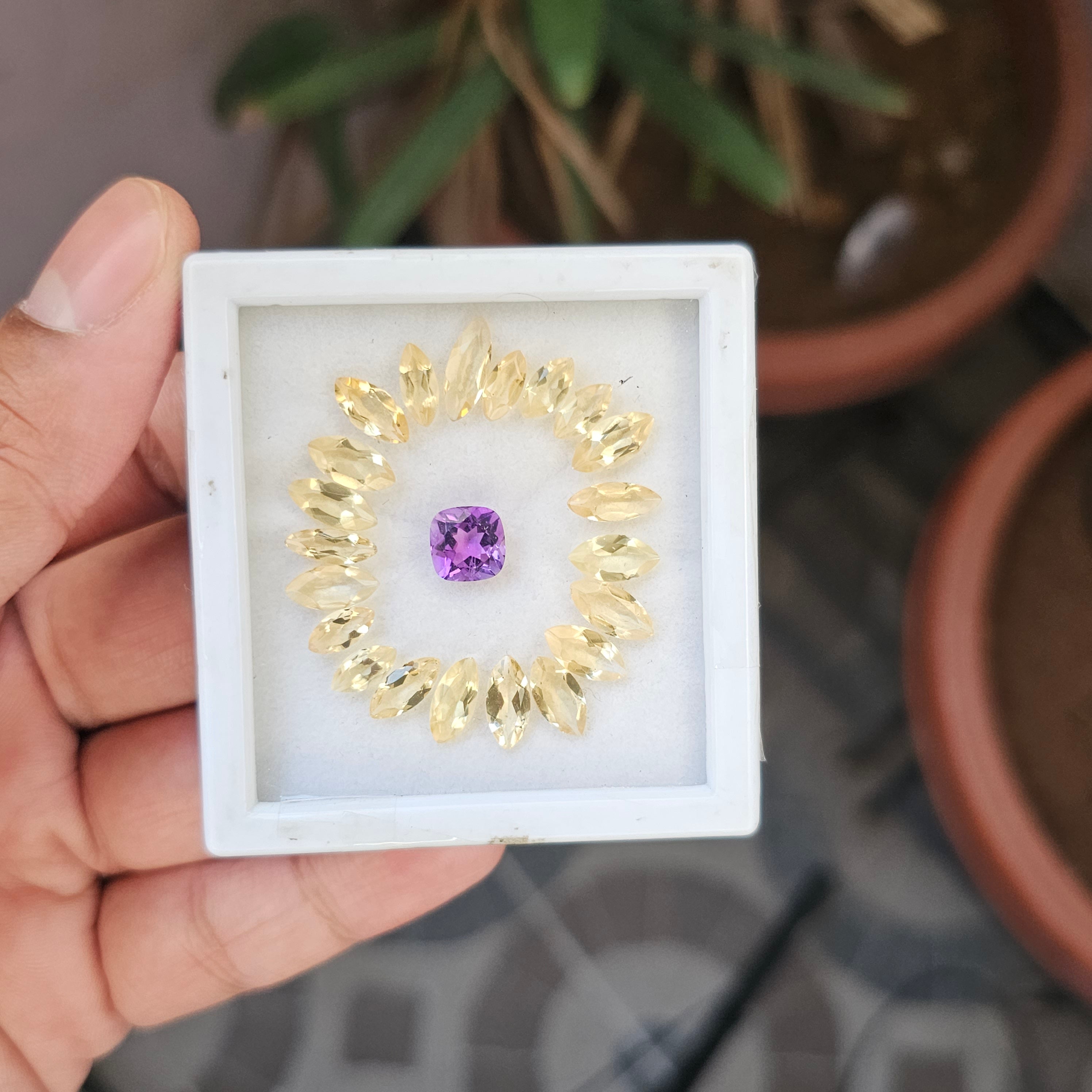 22 Pcs Natural Citrine And Amethyst Faceted Gemstone Shape: Cushion And Marquise| Size: 8-11mm - The LabradoriteKing