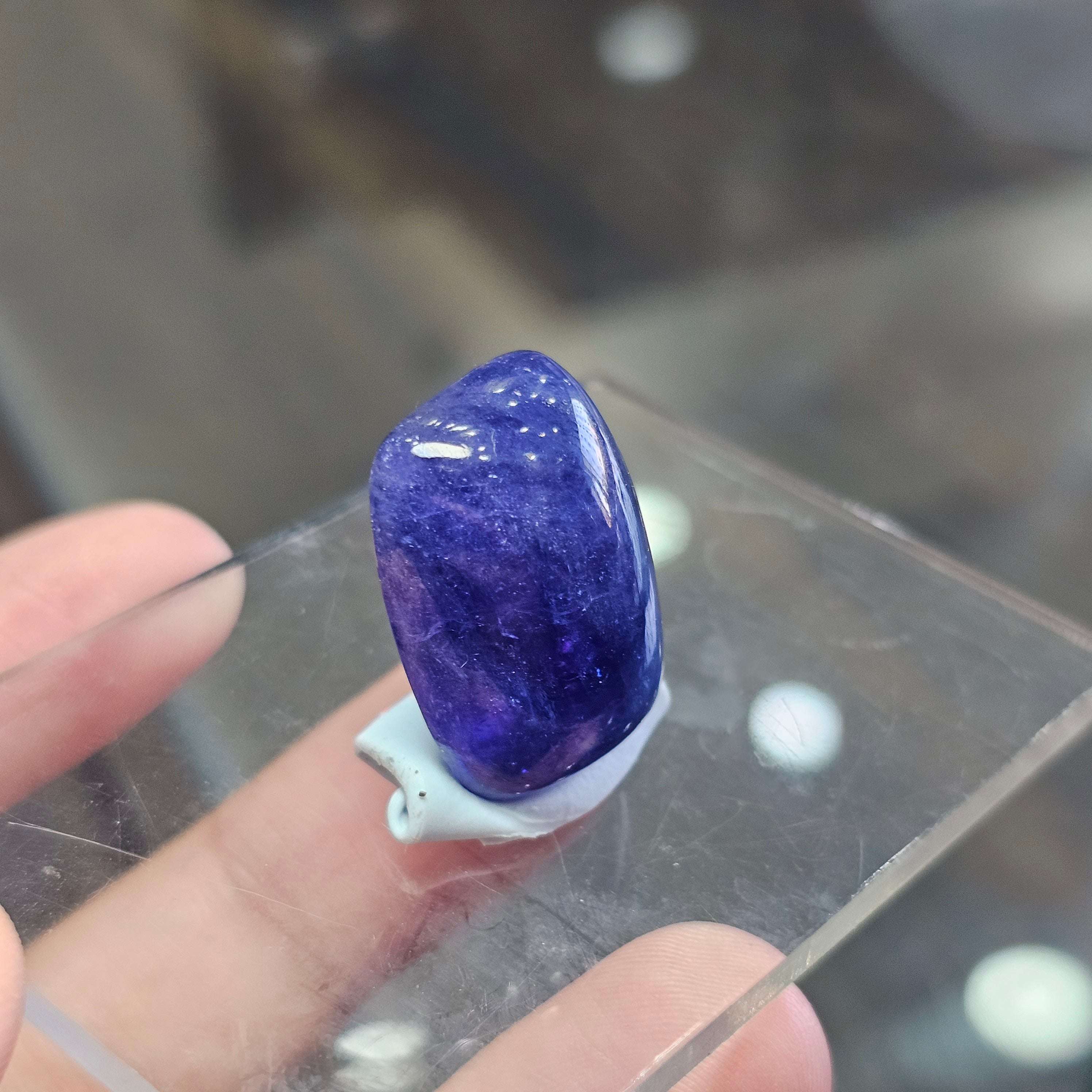 1 Pcs Of Natural Tanzanite Rectangle Cabochon Gemstone 25x18mm | Untreated - The LabradoriteKing