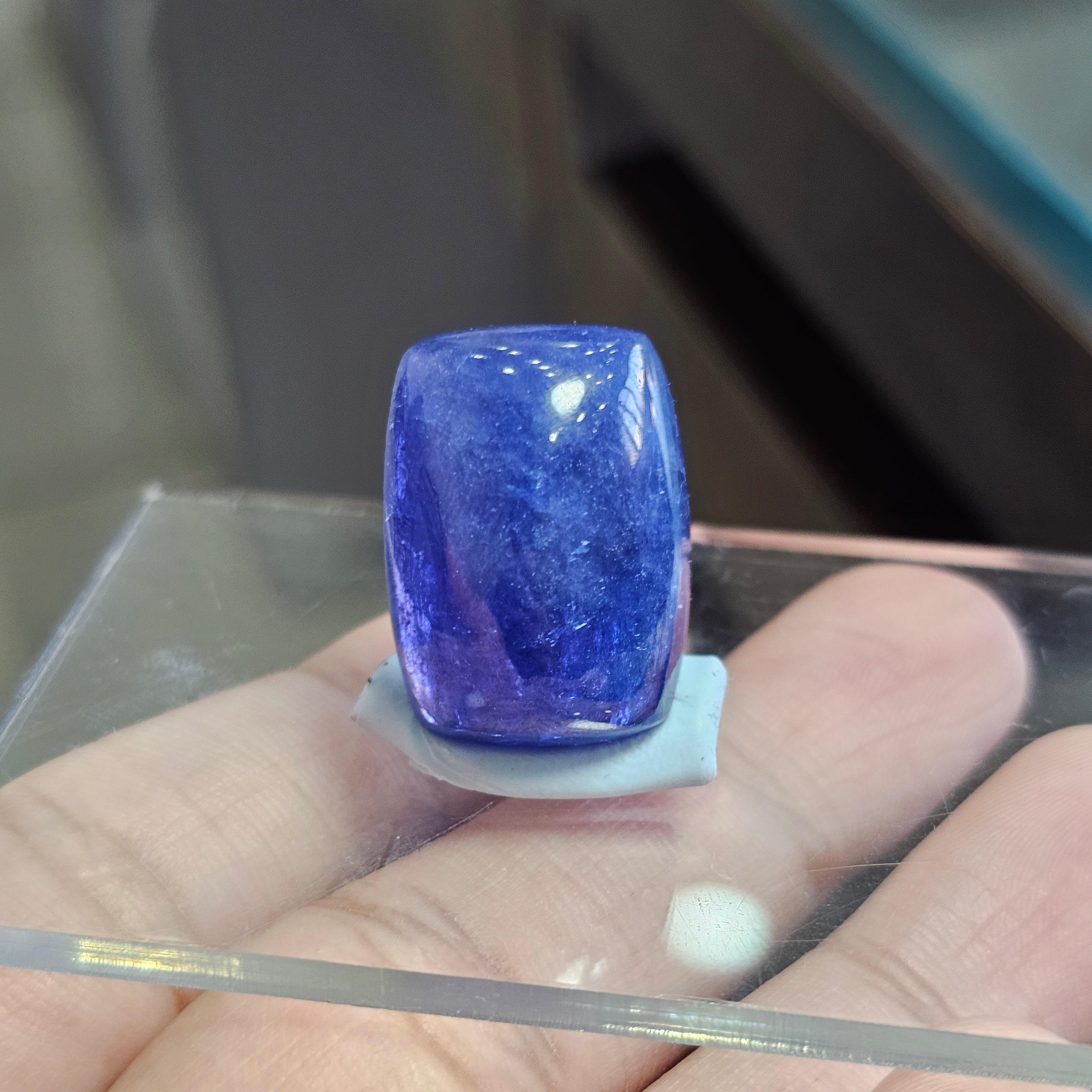 1 Pcs Of Natural Tanzanite Rectangle Cabochon Gemstone 25x18mm | Untreated - The LabradoriteKing