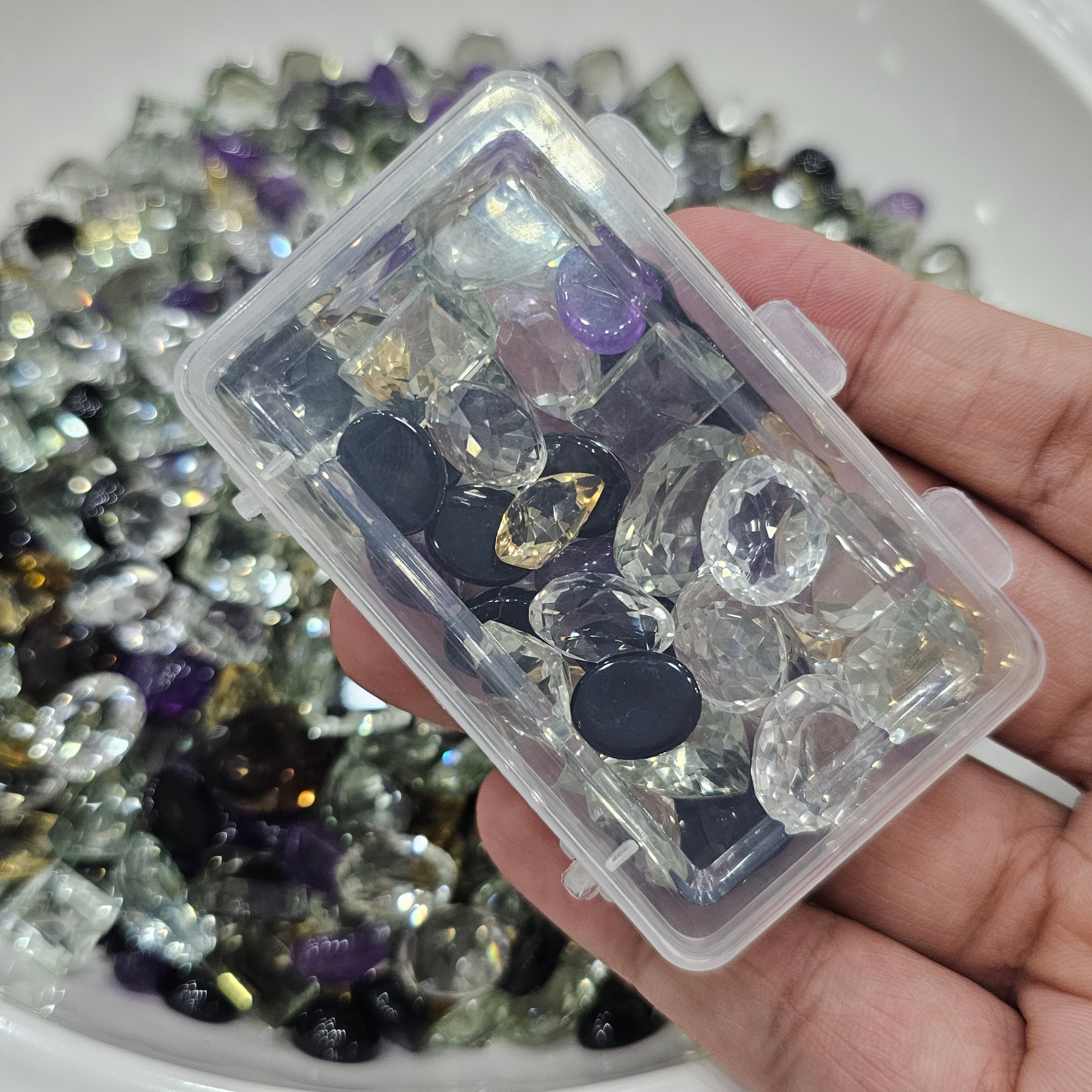 Halloween Scoop! 200 Carats of Prasiolites, White Quartz, Amethyst, Citrine, Black Tourmaline - The LabradoriteKing