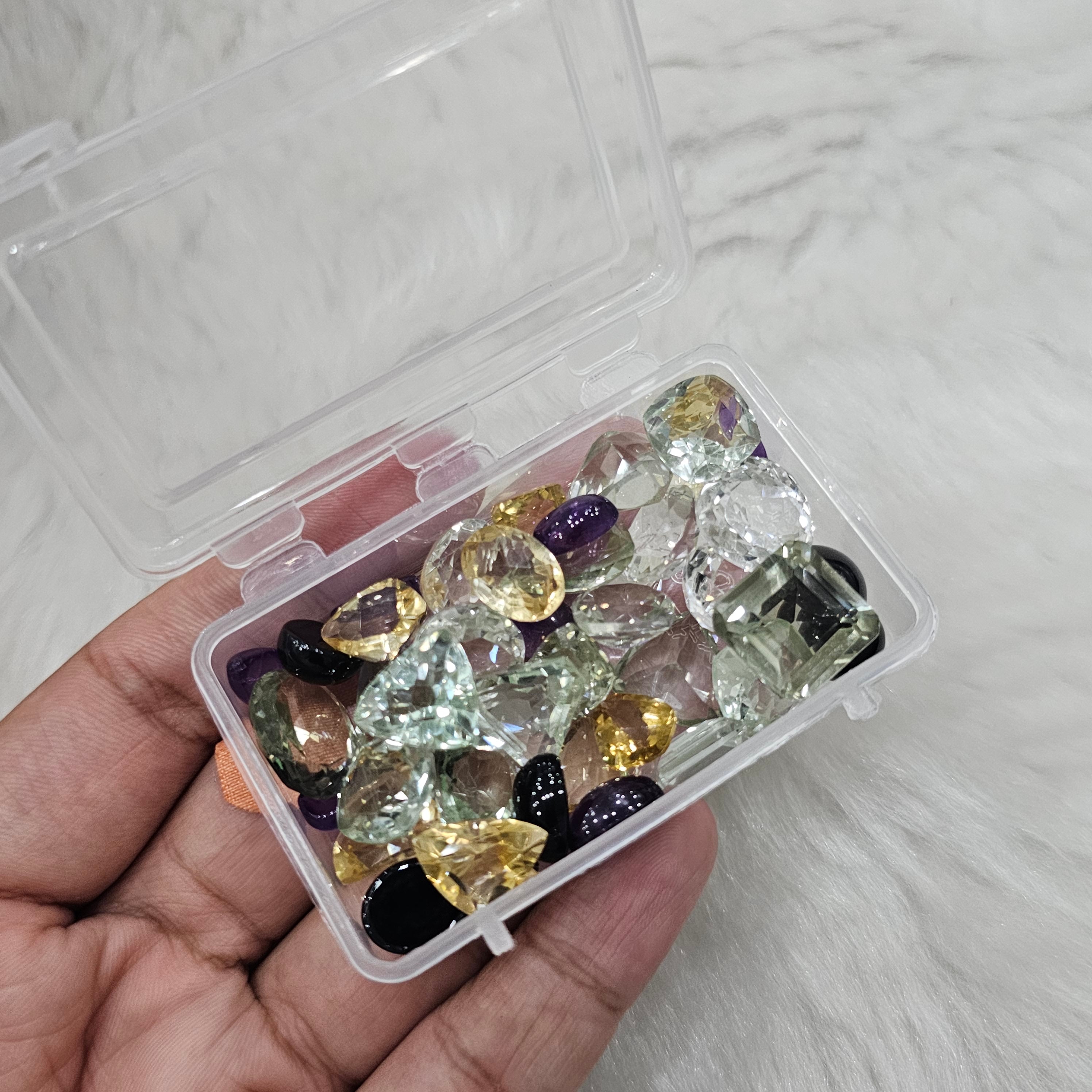 Halloween Scoop! 200 Carats of Prasiolites, White Quartz, Amethyst, Citrine, Black Tourmaline - The LabradoriteKing