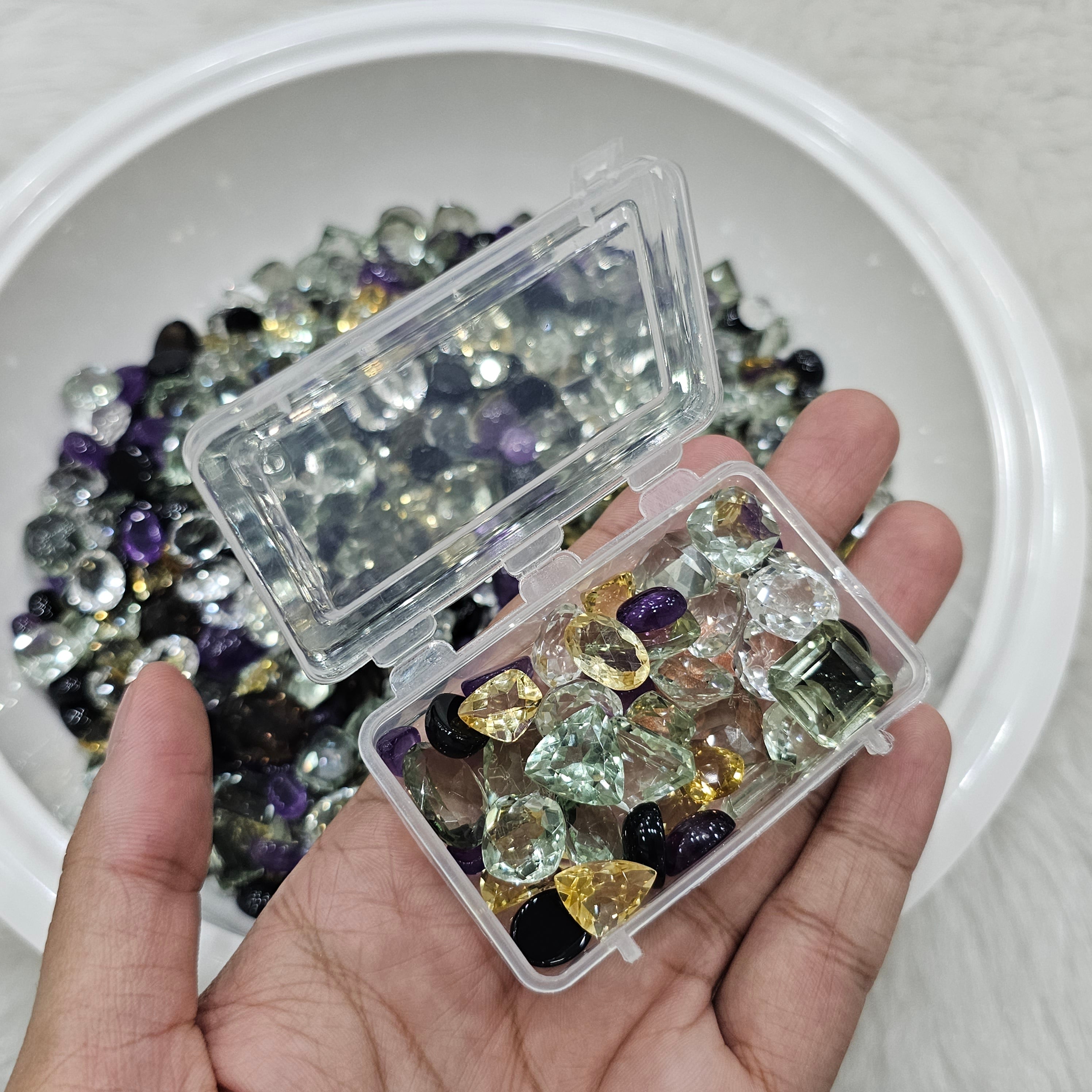 Halloween Scoop! 200 Carats of Prasiolites, White Quartz, Amethyst, Citrine, Black Tourmaline - The LabradoriteKing