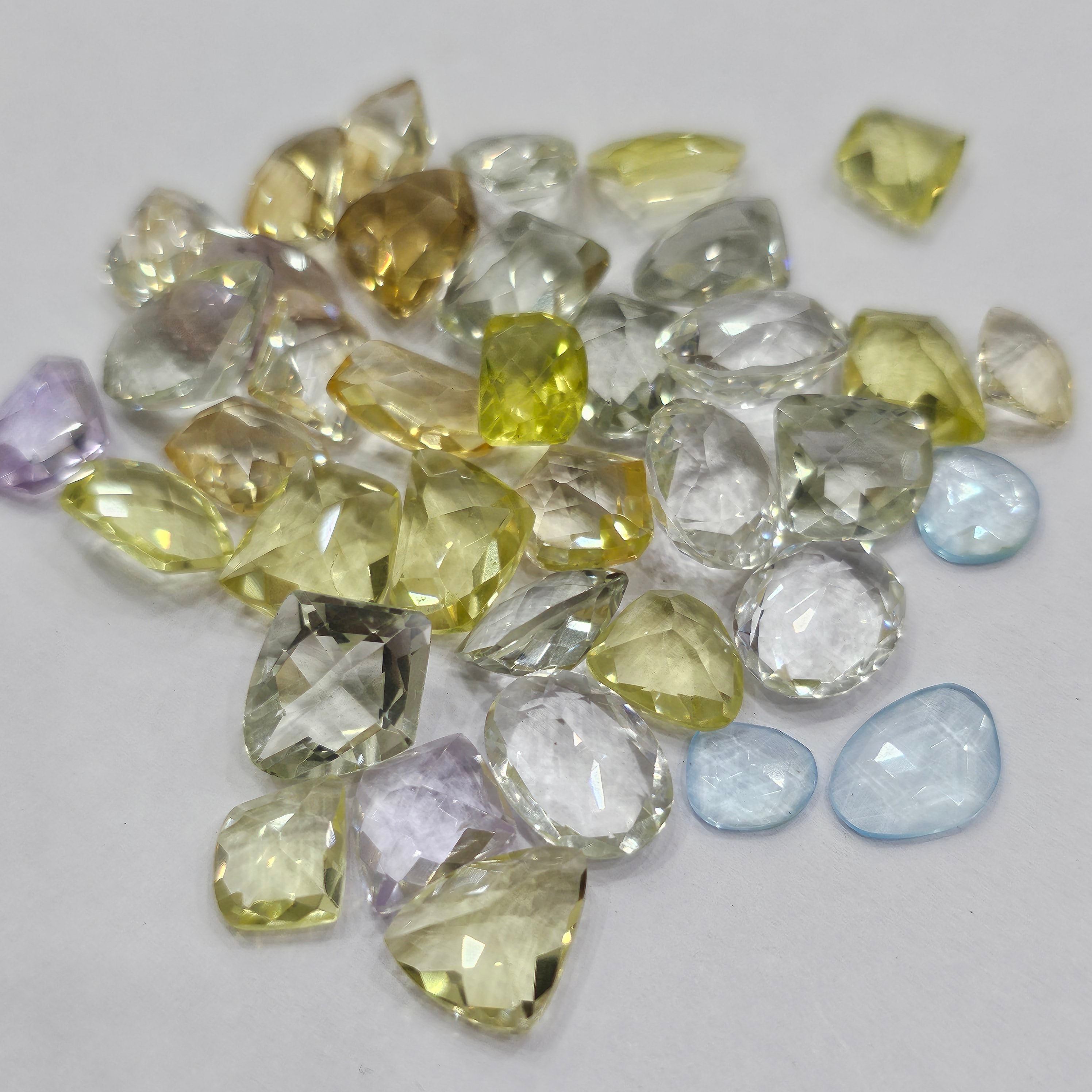 150 Cts scoope of Pastel Quartz | Flawless 10-15mm sizes | 30-40 Pcs - The LabradoriteKing