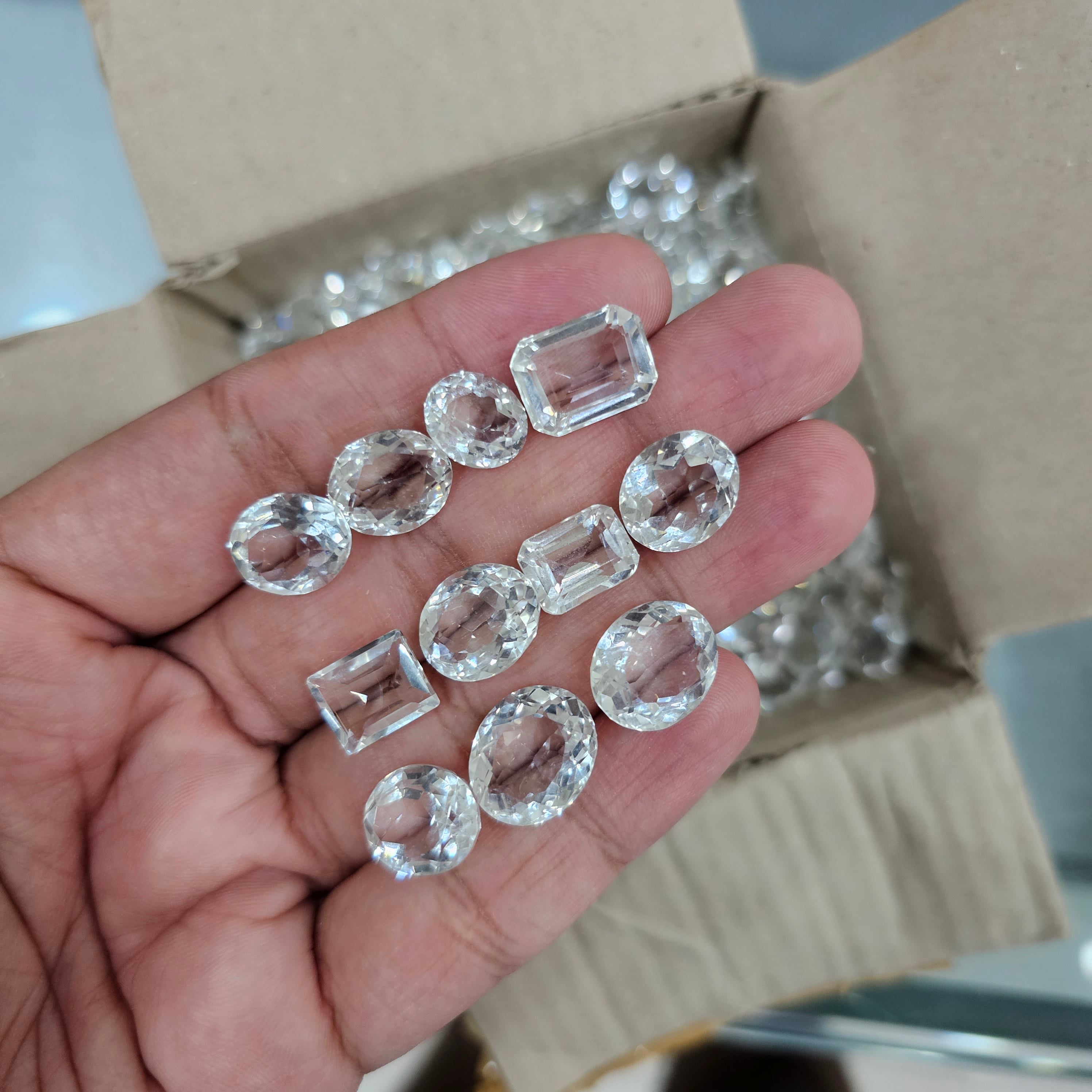 20 Pcs Clear Quartz | 12-17mm Ovals and Rectanglez | Flawless - The LabradoriteKing