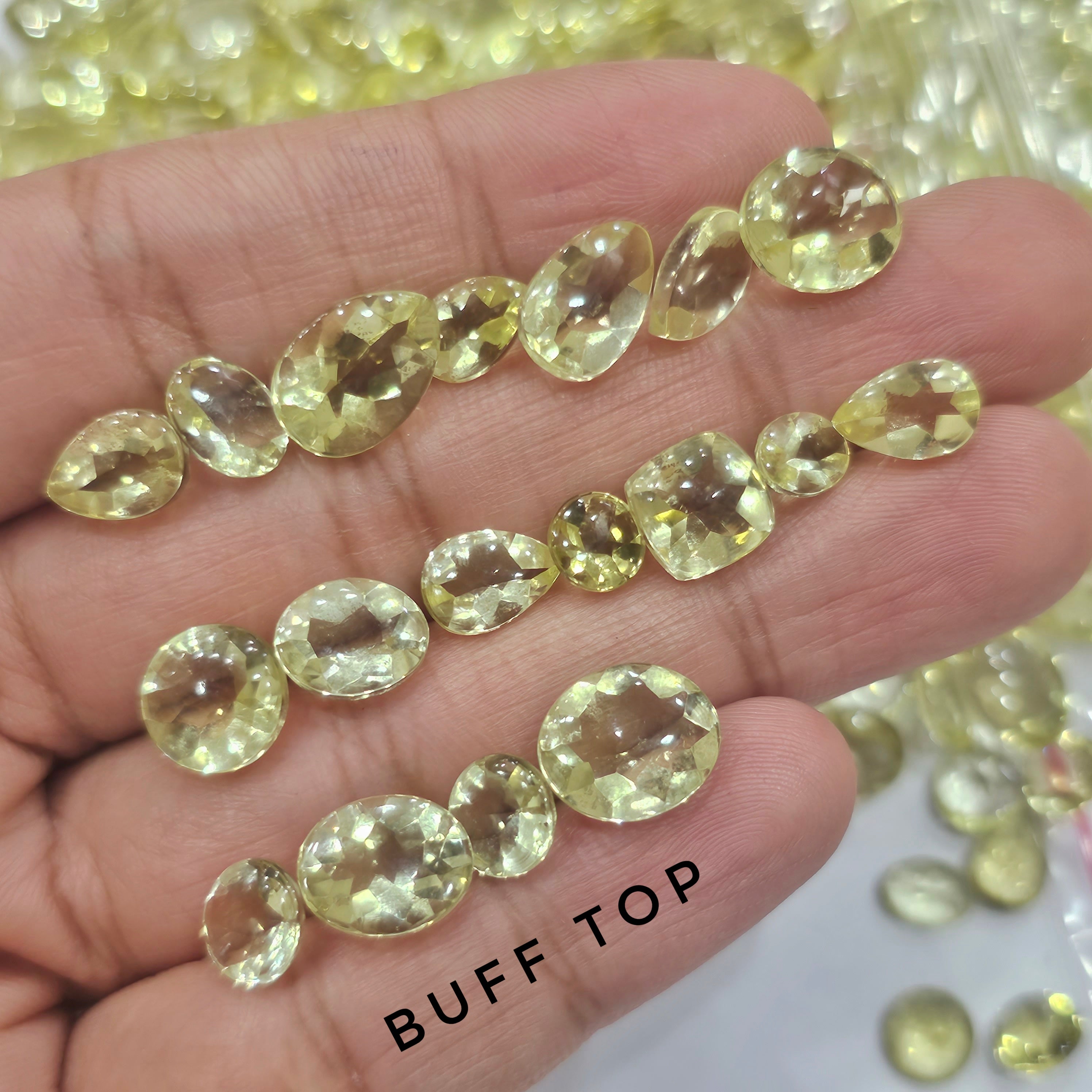 20 Pieces Natural Yellow Quartz | BUFF TOP CUT| Size: 6mm to 15mm - The LabradoriteKing