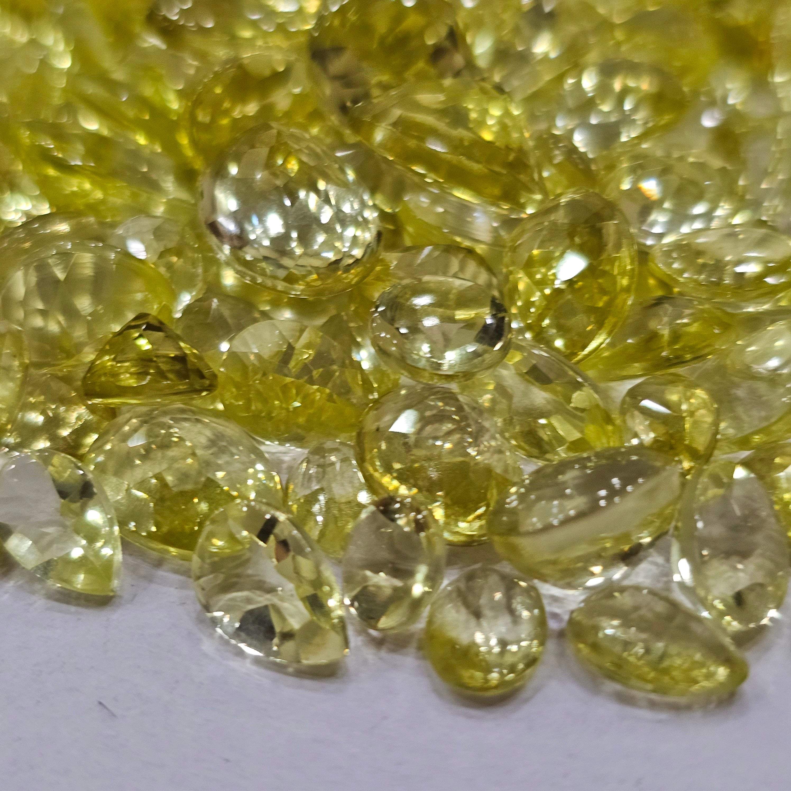 20 Pieces Natural Yellow Quartz | BUFF TOP CUT| Size: 6mm to 15mm - The LabradoriteKing