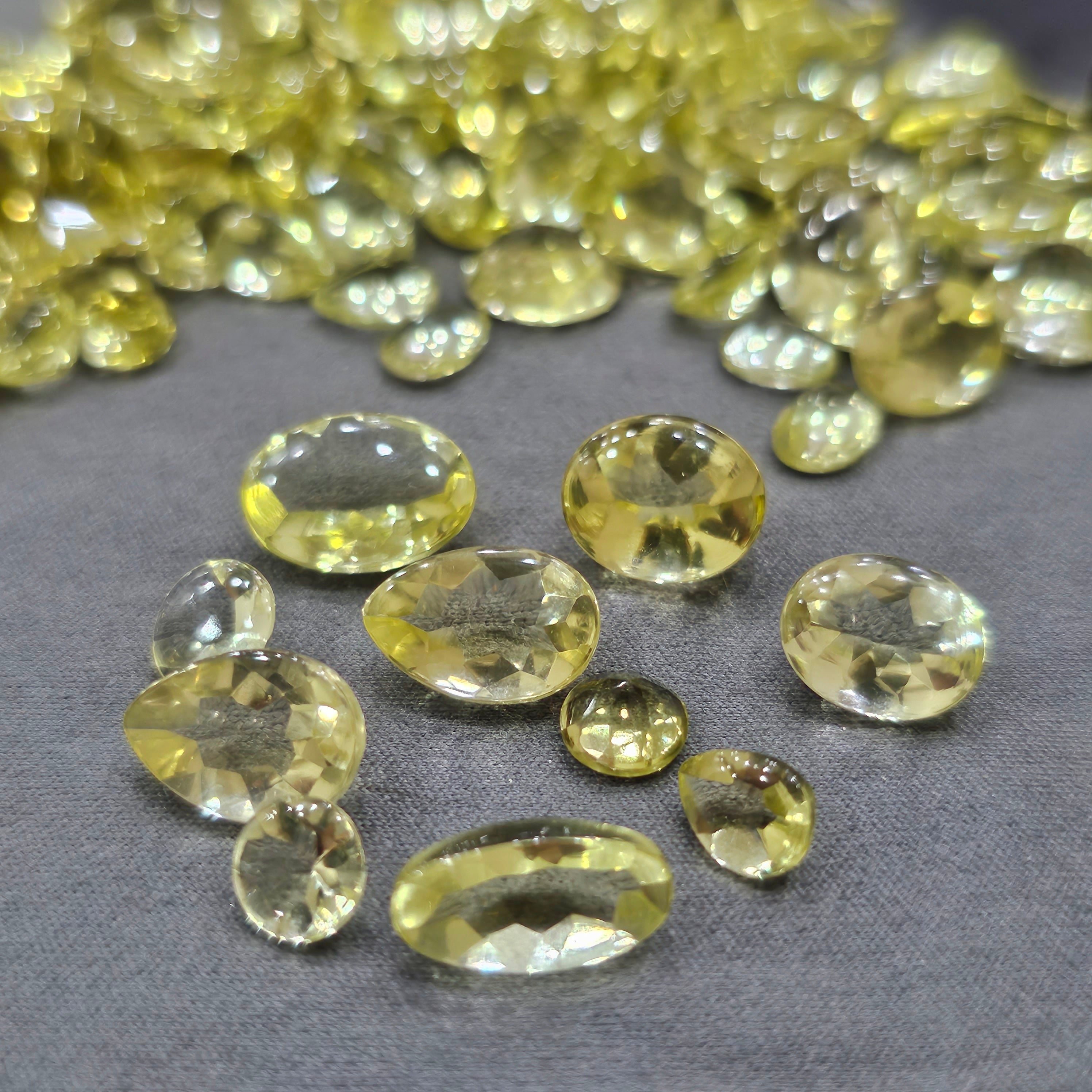 20 Pieces Natural Yellow Quartz | BUFF TOP CUT| Size: 6mm to 15mm - The LabradoriteKing