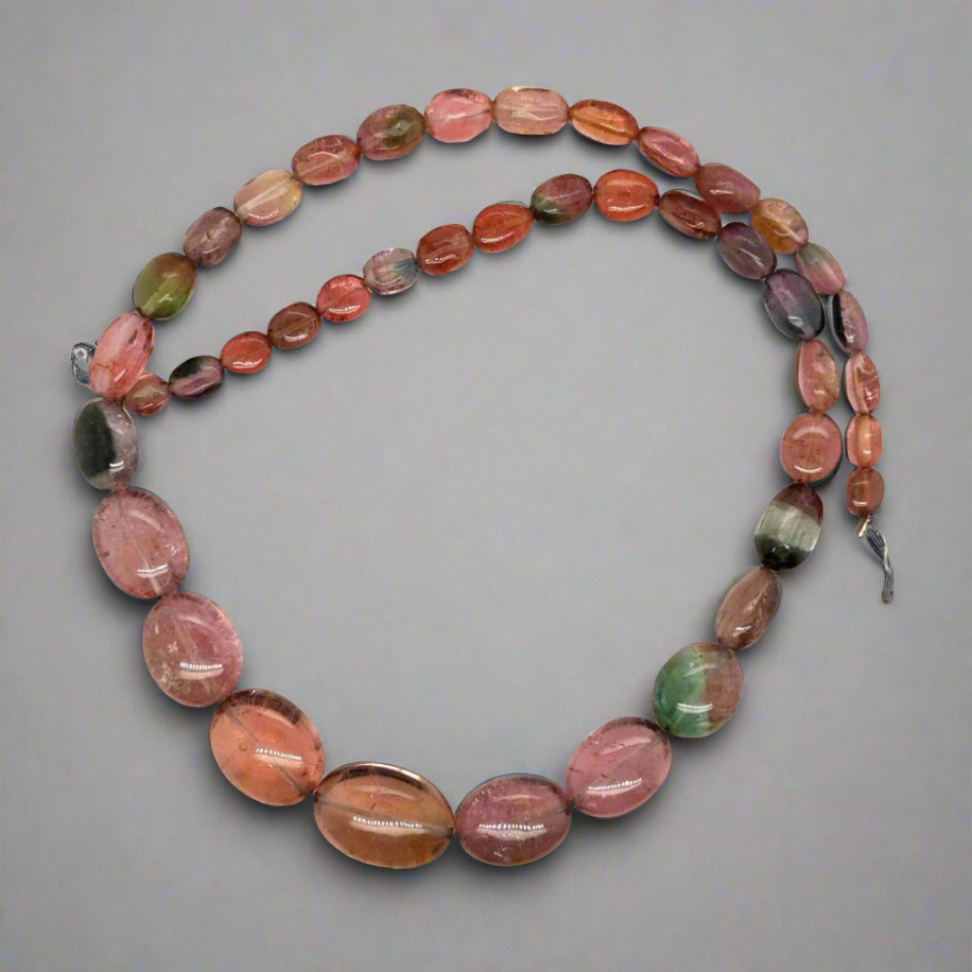 14 Inches Natural Tourmaline Beads | Oval | Beads Size:5-16mm - The LabradoriteKing