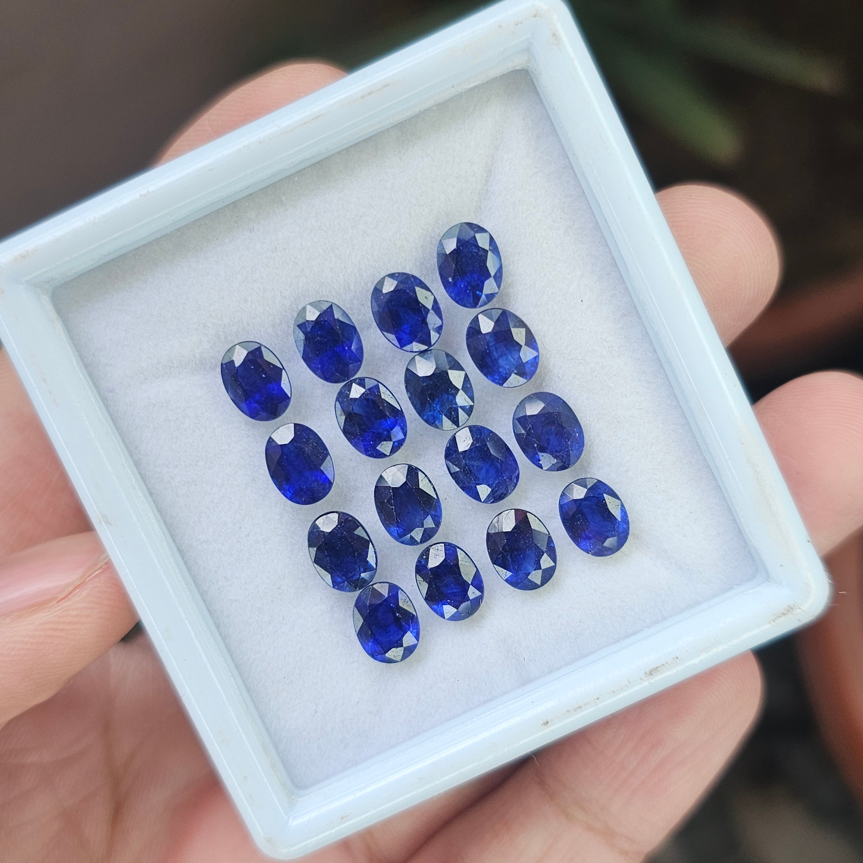 16 Pics Of Natural Blue Sapphire Faceted |Oval Shape | Size:8x6mm - The LabradoriteKing
