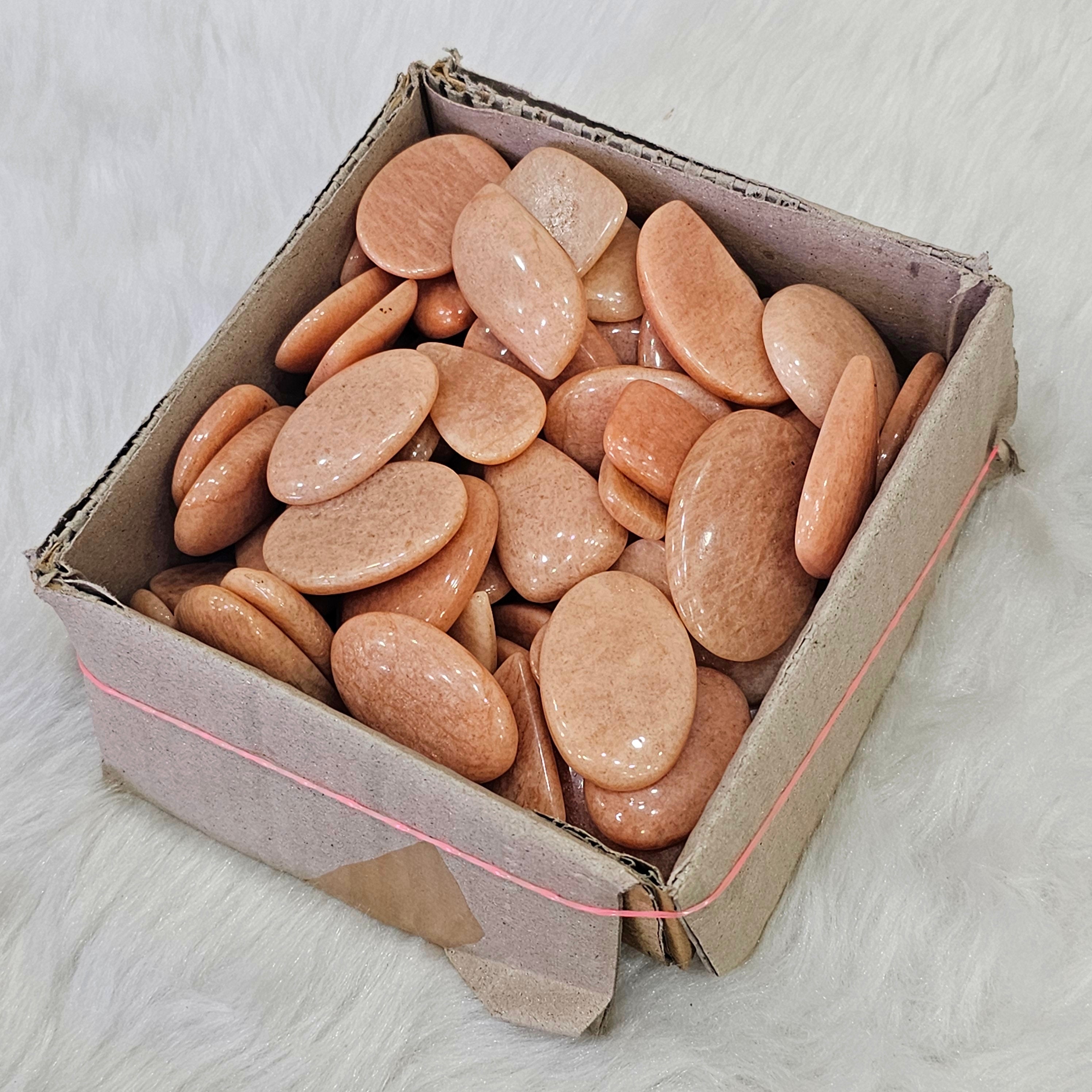 500 Gram Box of Peach Moonstones | 20-40mm | 40-50 Pcs - The LabradoriteKing