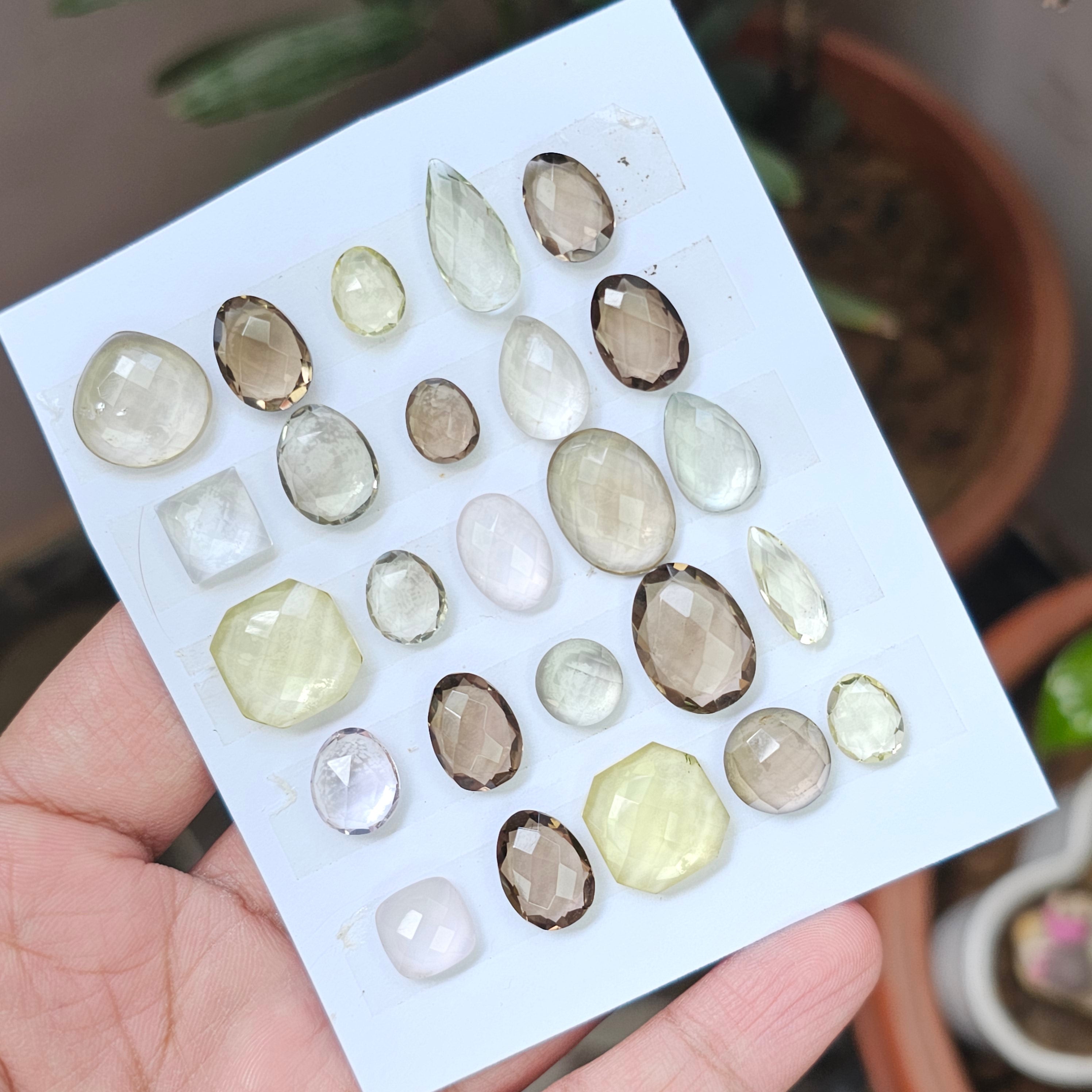 1 Card Of Natural Mix Quartz Rosecut| Mix Shape | Size:10-18mm - The LabradoriteKing