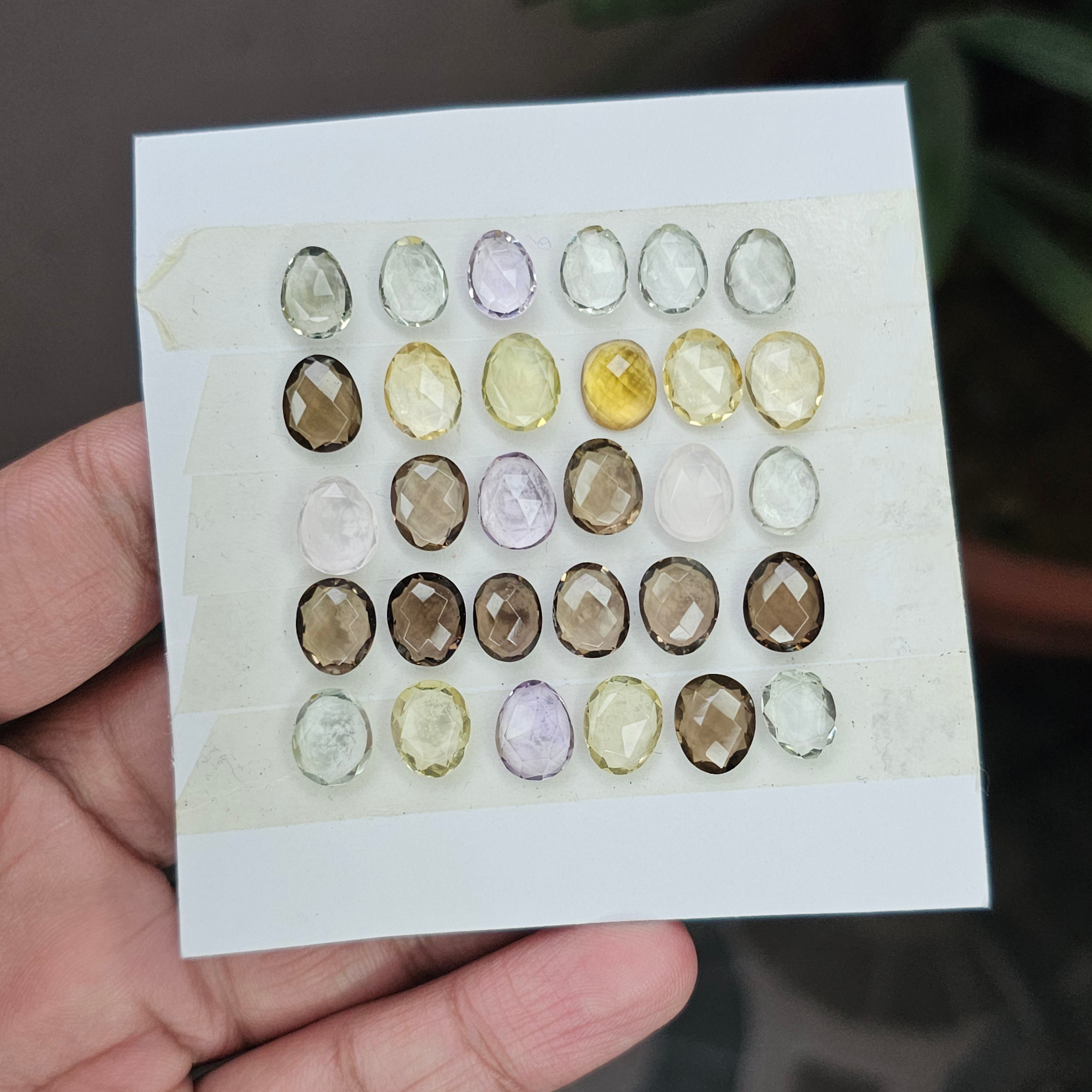 1 Card Of Natural Mix Quartz Rosecut| Mix Shape | Size: 7-10mm - The LabradoriteKing