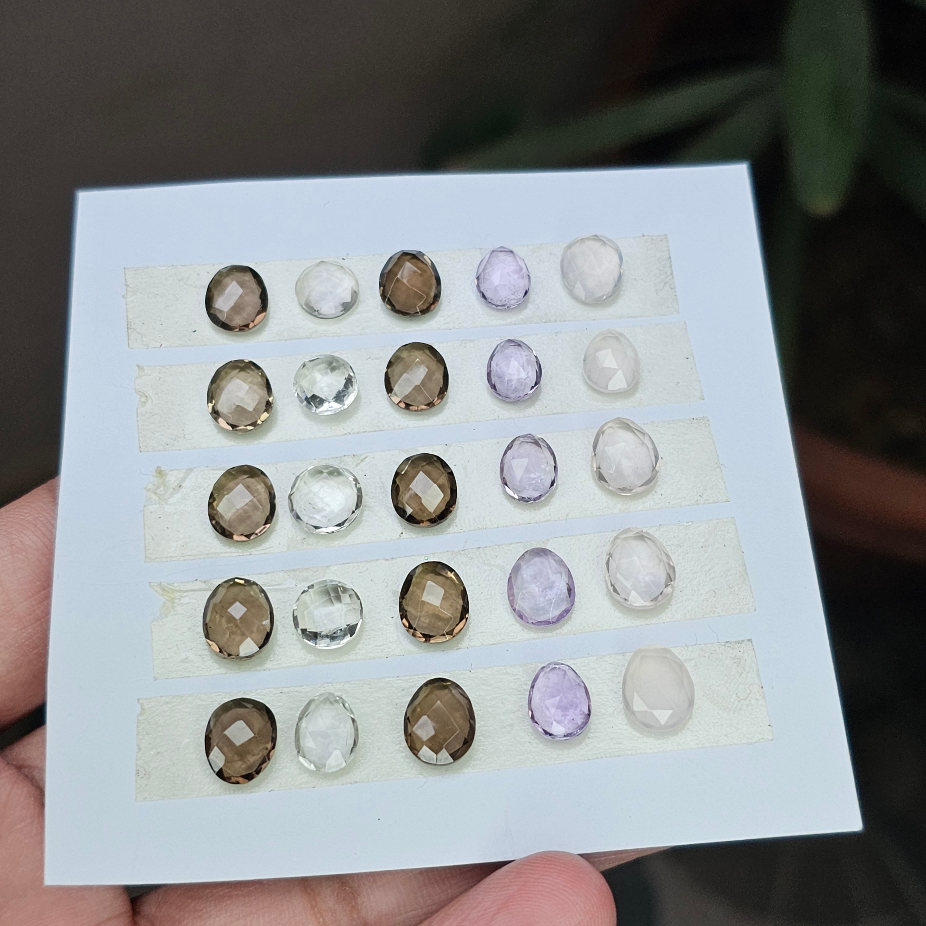 1 Card Of Natural Mix Quartz Rosecut| Mix Shape | Size: 7-10mm - The LabradoriteKing